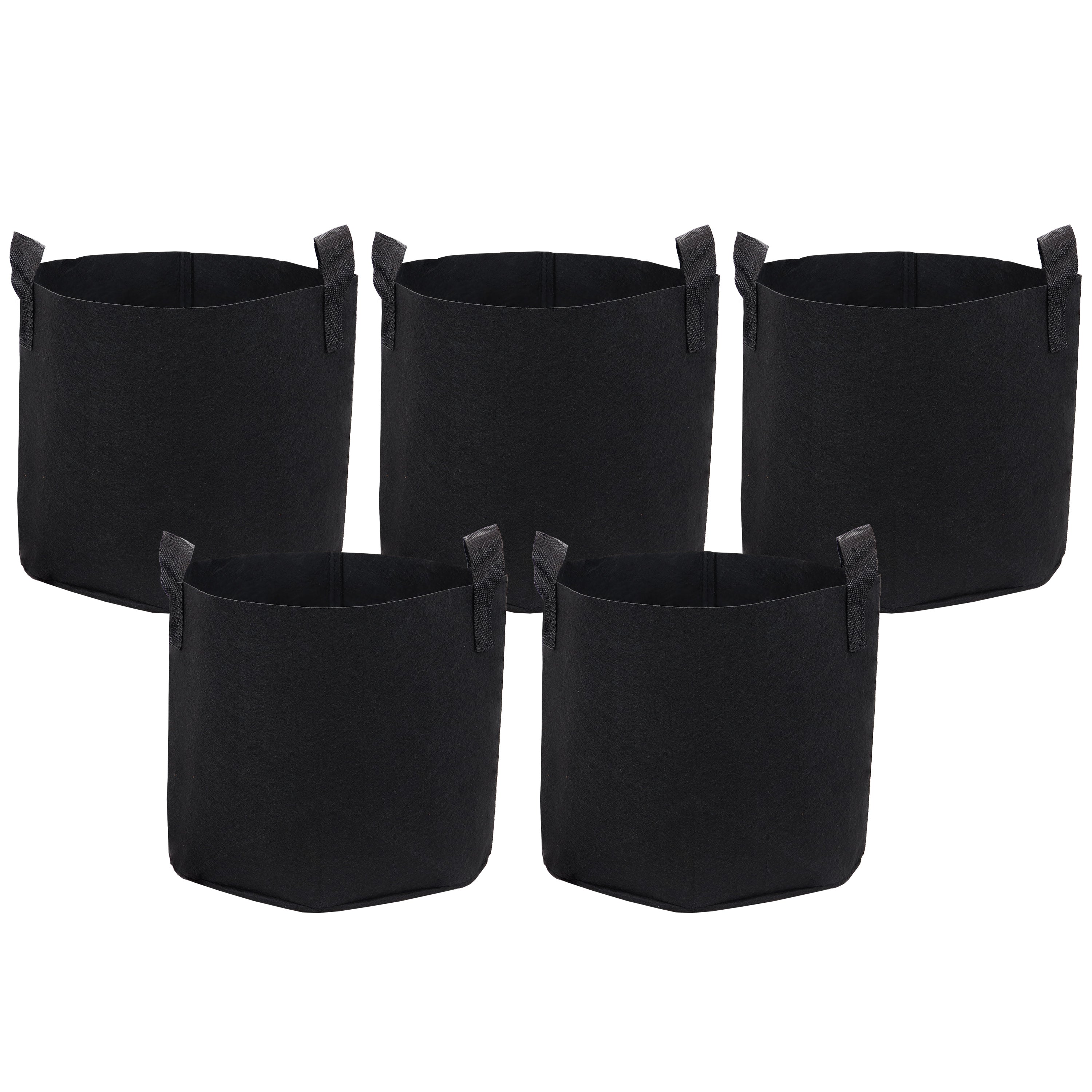 Black Garden Grow Bags for Vegetables with Handles - Durable Fabric Plant Pots for Tomatoes, Herbs & Flowers - Perfect for Indoor/Outdoor Gardening & Urban Farming