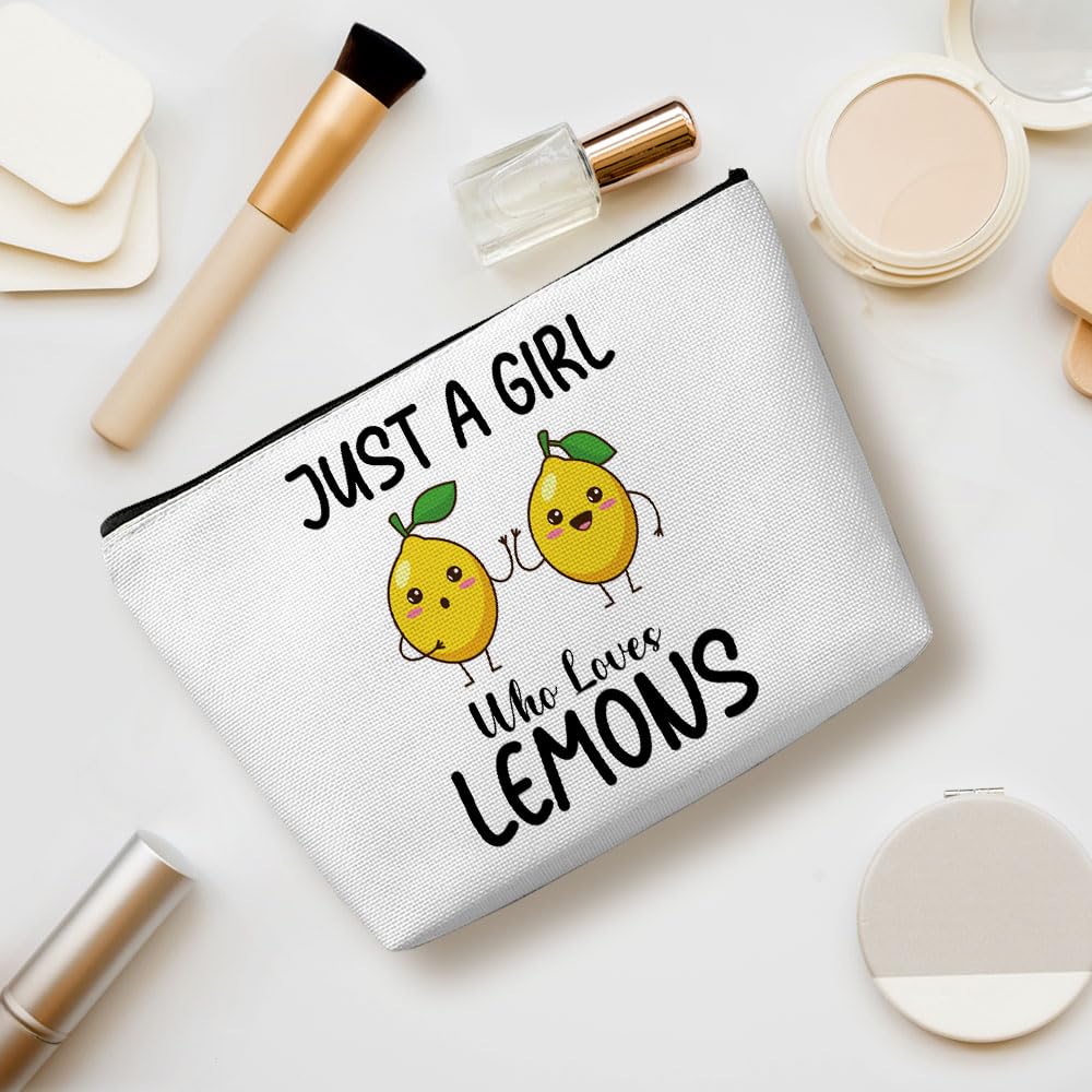 Funny Lemon Makeup Bag - Cute Cosmetic & Toiletry Travel Bag for Women, Teens, Best Friends - Perfect Gift for Lemon Lovers, Sisters, Birthdays, Christmas (Ideal for Travel, Gym & Daily Use)