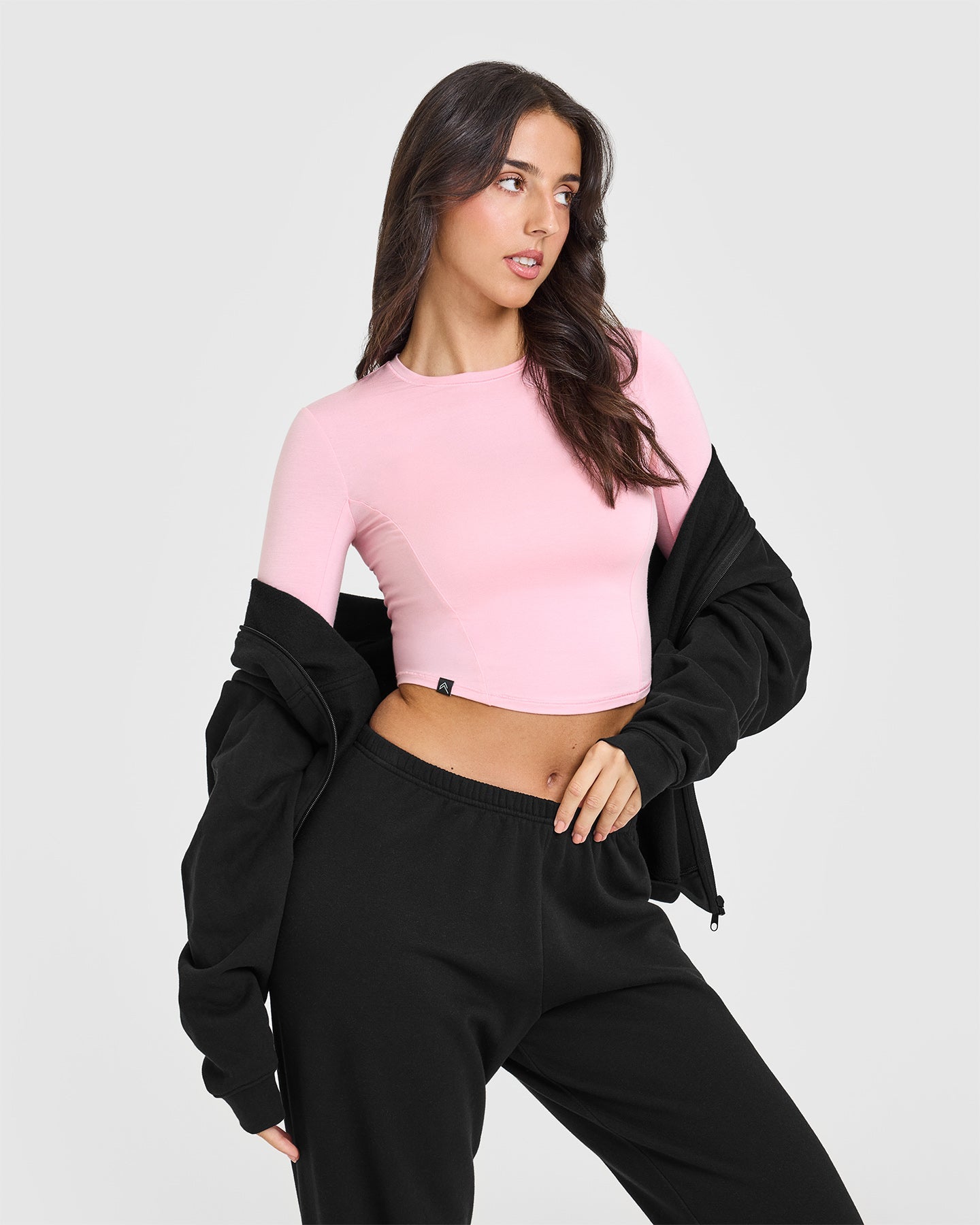 Soft Mellow™ Mid-Long Sleeve Top in Petal Pink | Comfortable Women's Blouse for Work, Casual & Date Nights
