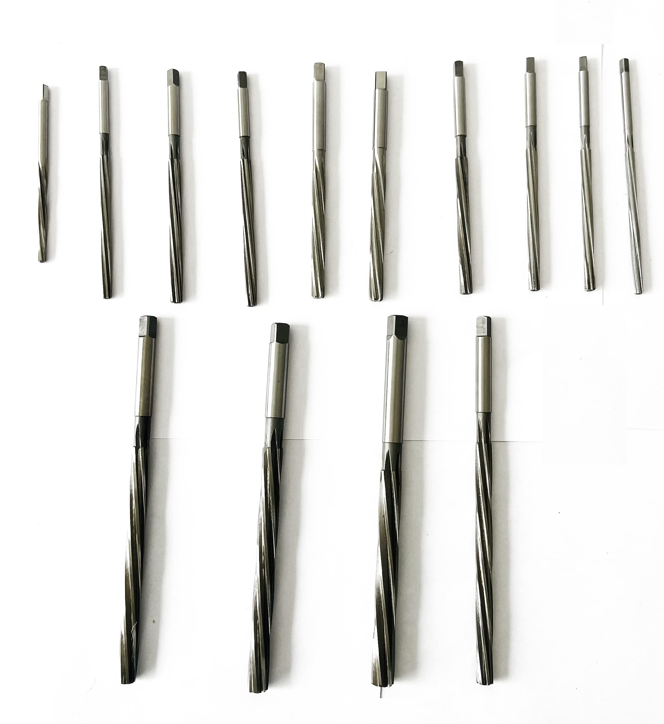 High-Speed Steel (HSS) Fixed Valve Stem Guide Reamers Spiral Set - 14 Piece (4mm to 10.5mm) for Automotive Repair & Engine Maintenance