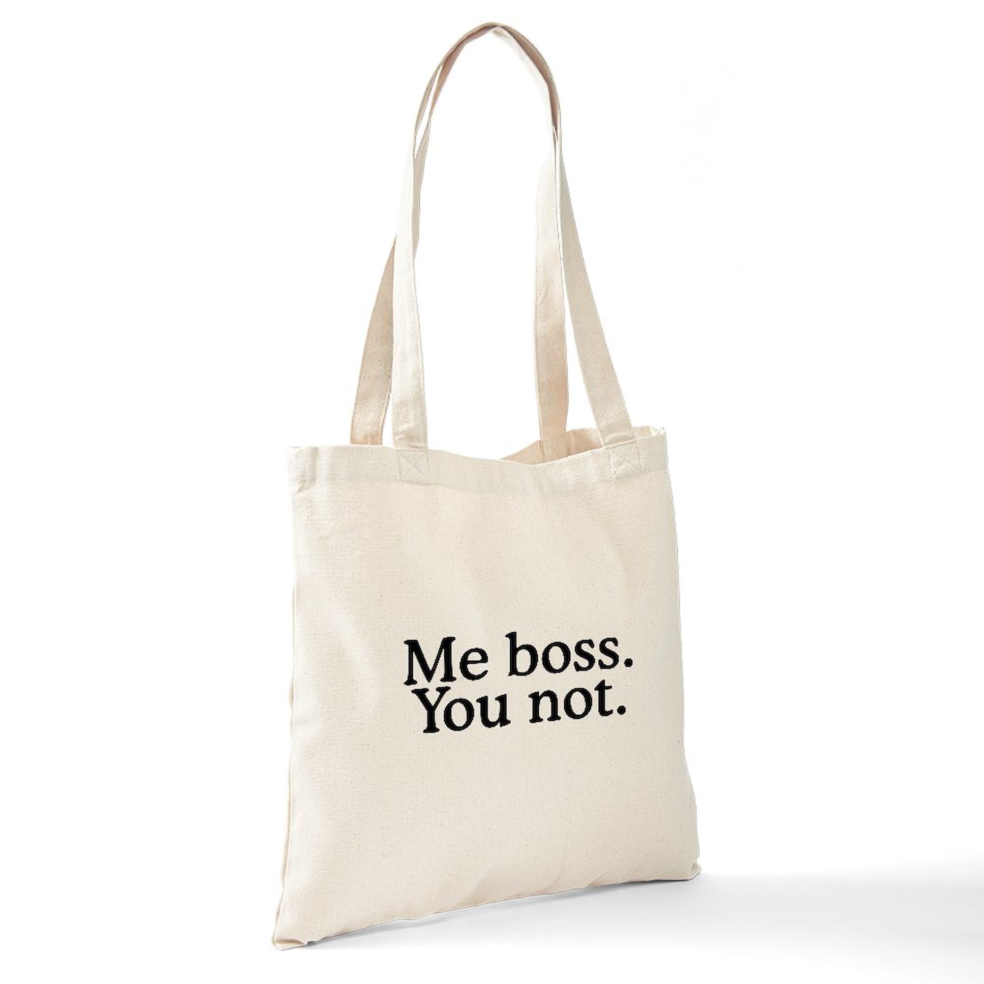 Me Boss You Not Tote Bag - Natural Canvas Reusable Shopping Bag for Work, Groceries & Beach | Funny Office Gift & Eco-Friendly Grocery Tote