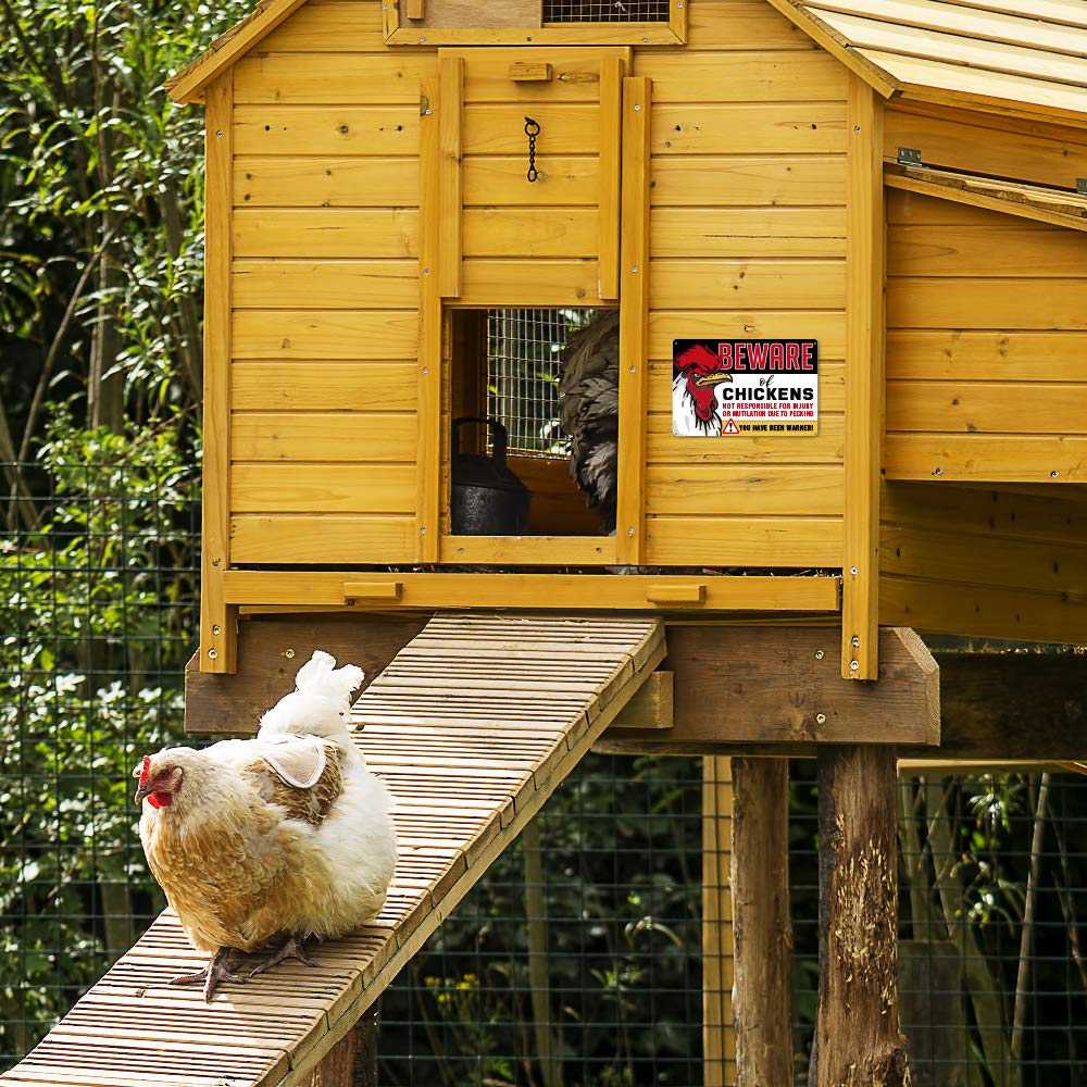IT'S A SKIN Chicken Coop Accessories - Beware of Chickens Sign, Funny Rooster & Chicken Decor for Kitchen, Farmhouse, Garage, Fence, Yard, Craft Room | Free Bonus Decals | Perfect for Farmhouse Style, Backyard Poultry Keepers & Country Home Decor
