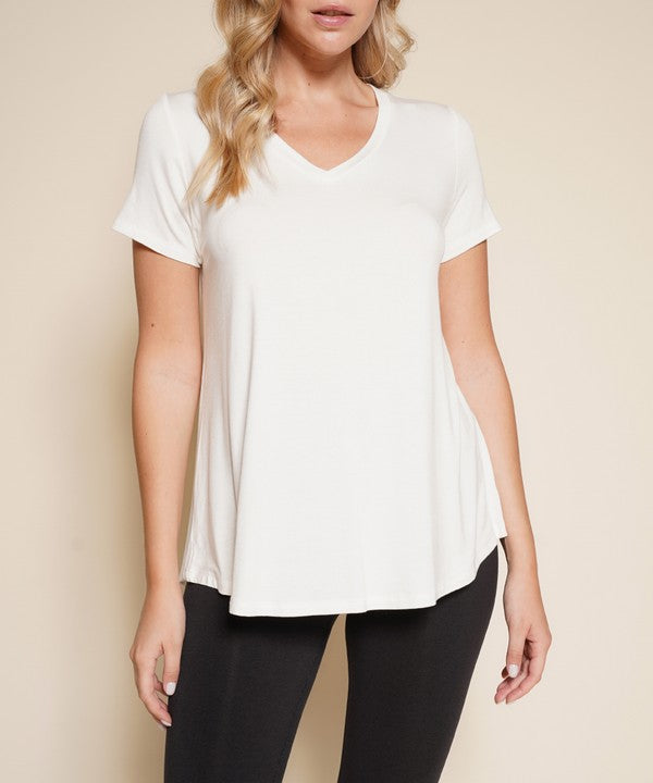 Eco-Friendly Bamboo Classic V-Neck T-Shirt for Women - Soft & Breathable Casual Wear - Perfect for Yoga, Travel & Everyday Comfort