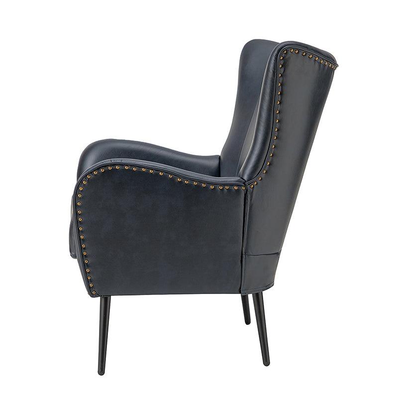 Stylish Shepherd Wingback Vegan Leather Armchair - Modern PU Leather Accent Chair for Living Room, Bedroom & Office - Comfortable Mid-Century Design with Optional Types