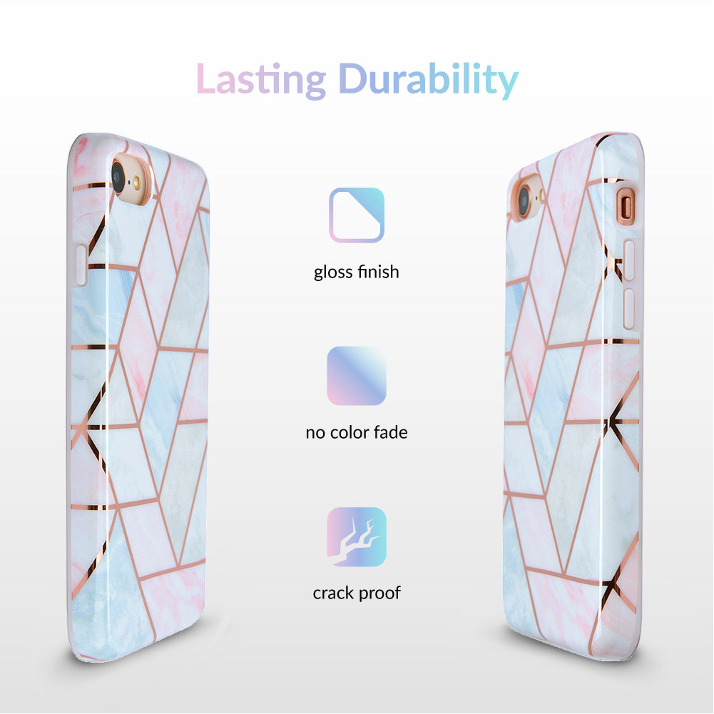 Stylish Geometric Marble iPhone Case - Trendy Protective Cover for iPhone 13/14/15 Pro Max - Perfect for Everyday Use, Travel & Fashion Accessories