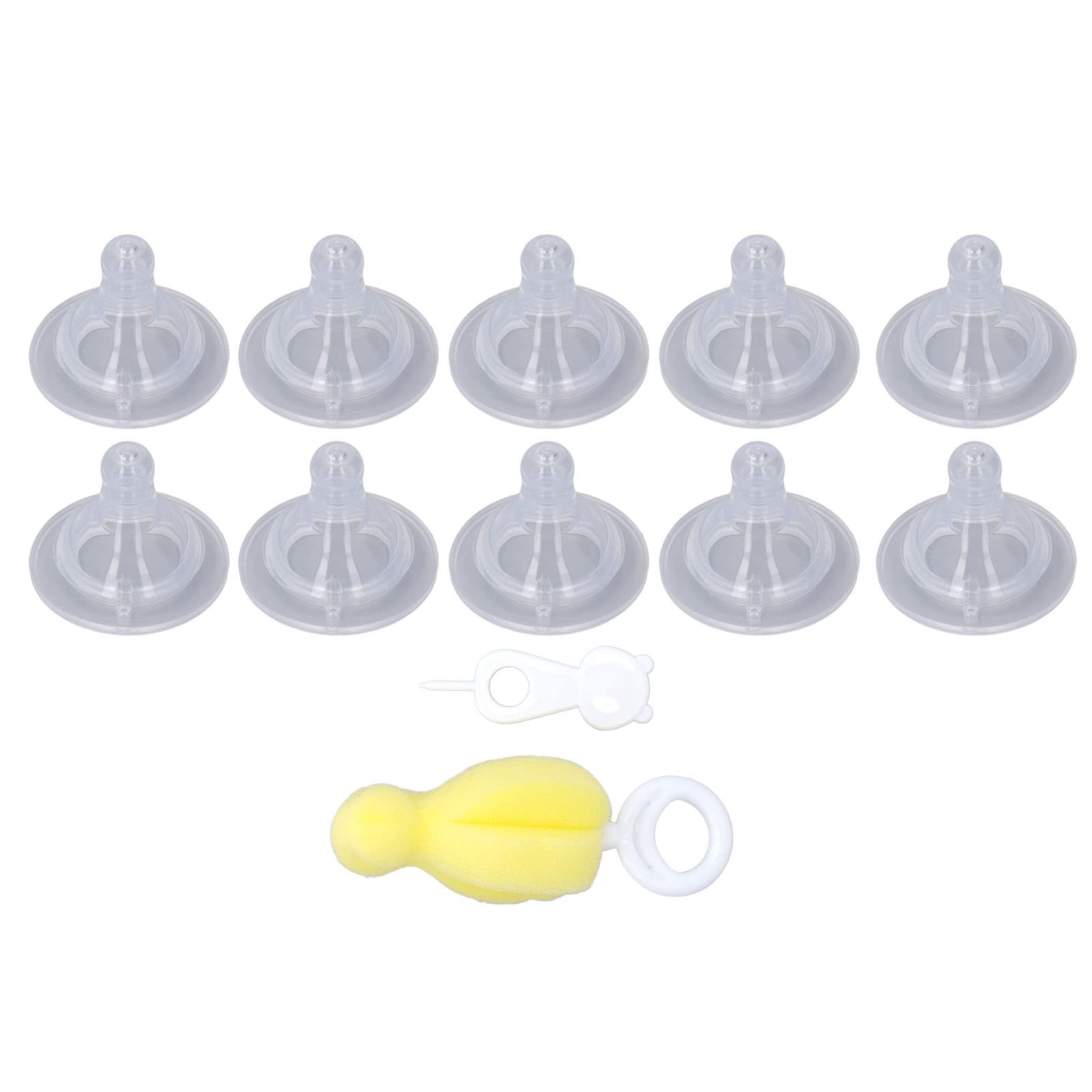 DUSC Wide Mouth Silicone Baby Feeding Nipples - 10 Pack Dishwasher Safe Replacement Nipples for Newborns & Infants - Perfect for Bottles, Breast Pumps, and Baby Feeding Essentials