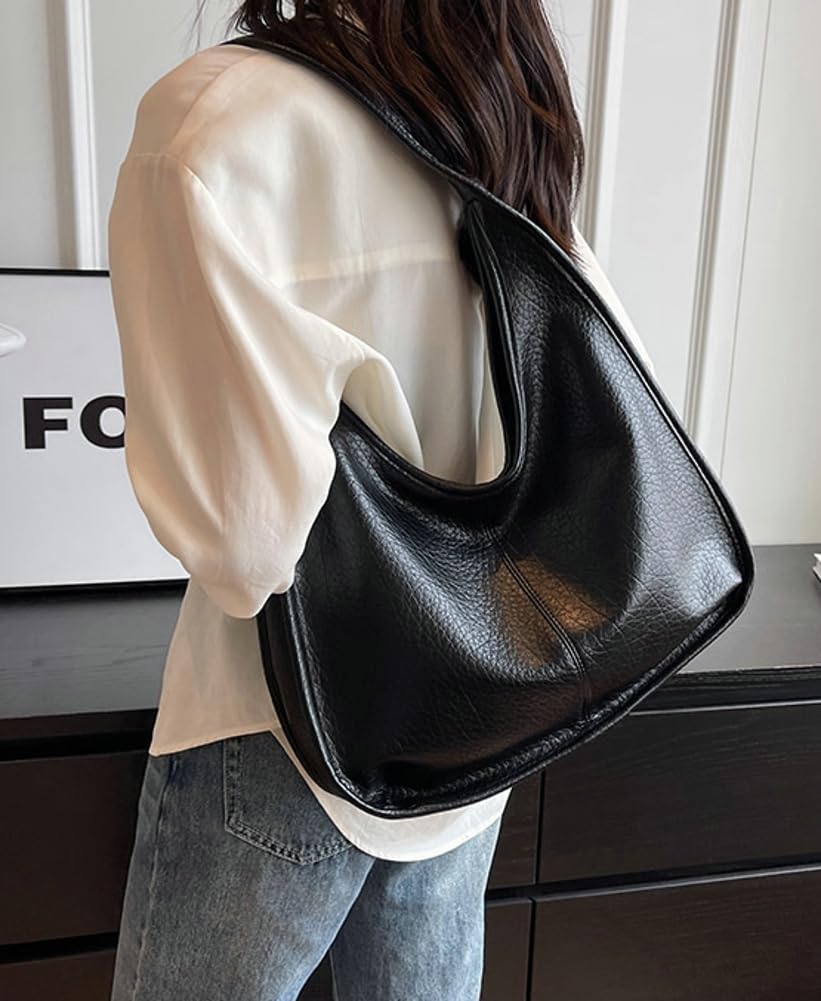 Vintage Women's PU Leather Tote Bag - Large Hobo Shoulder Bag Handbag Satchel Purse for Work, Travel & Everyday Use