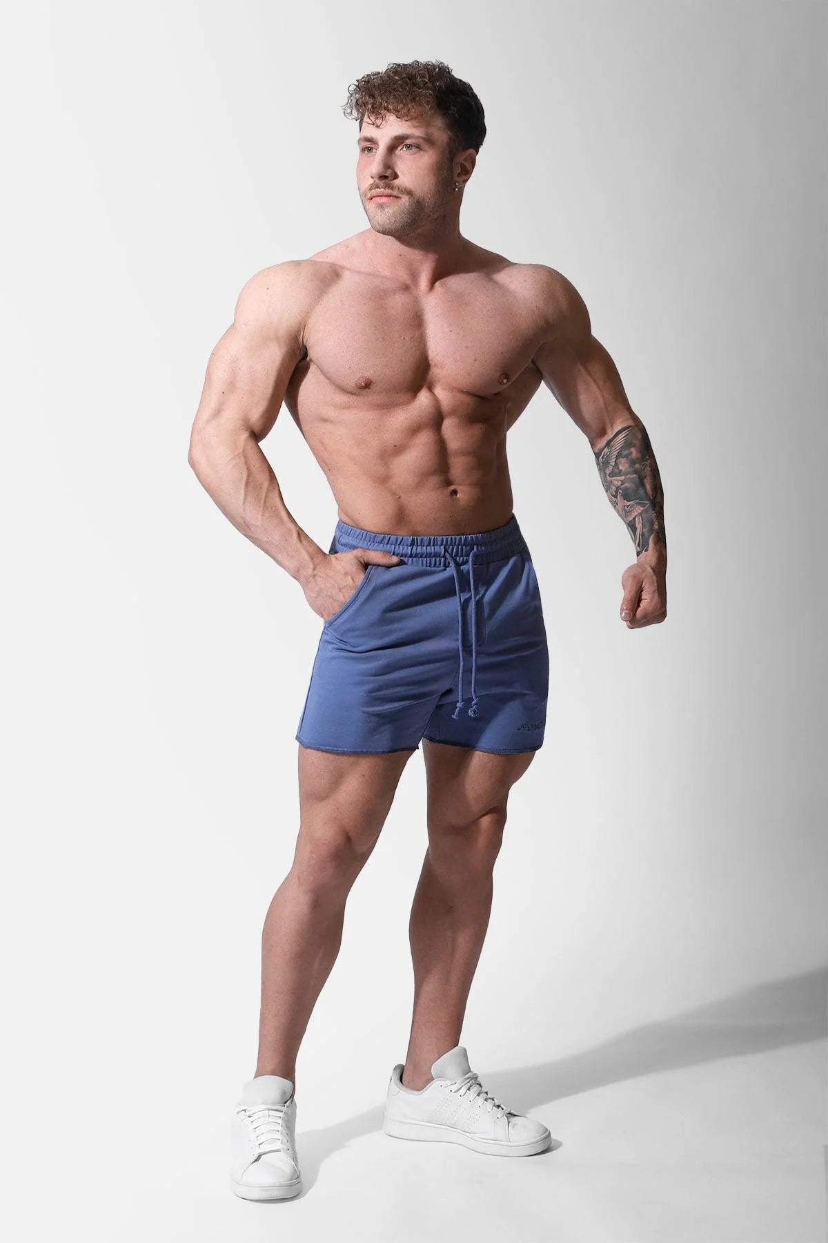 Jed North Motion 5 Sweat Shorts for Men - Lightweight Quick-Dry Athletic Shorts with Pockets - Perfect for Running, Gym Workouts & Casual Wear - Blue