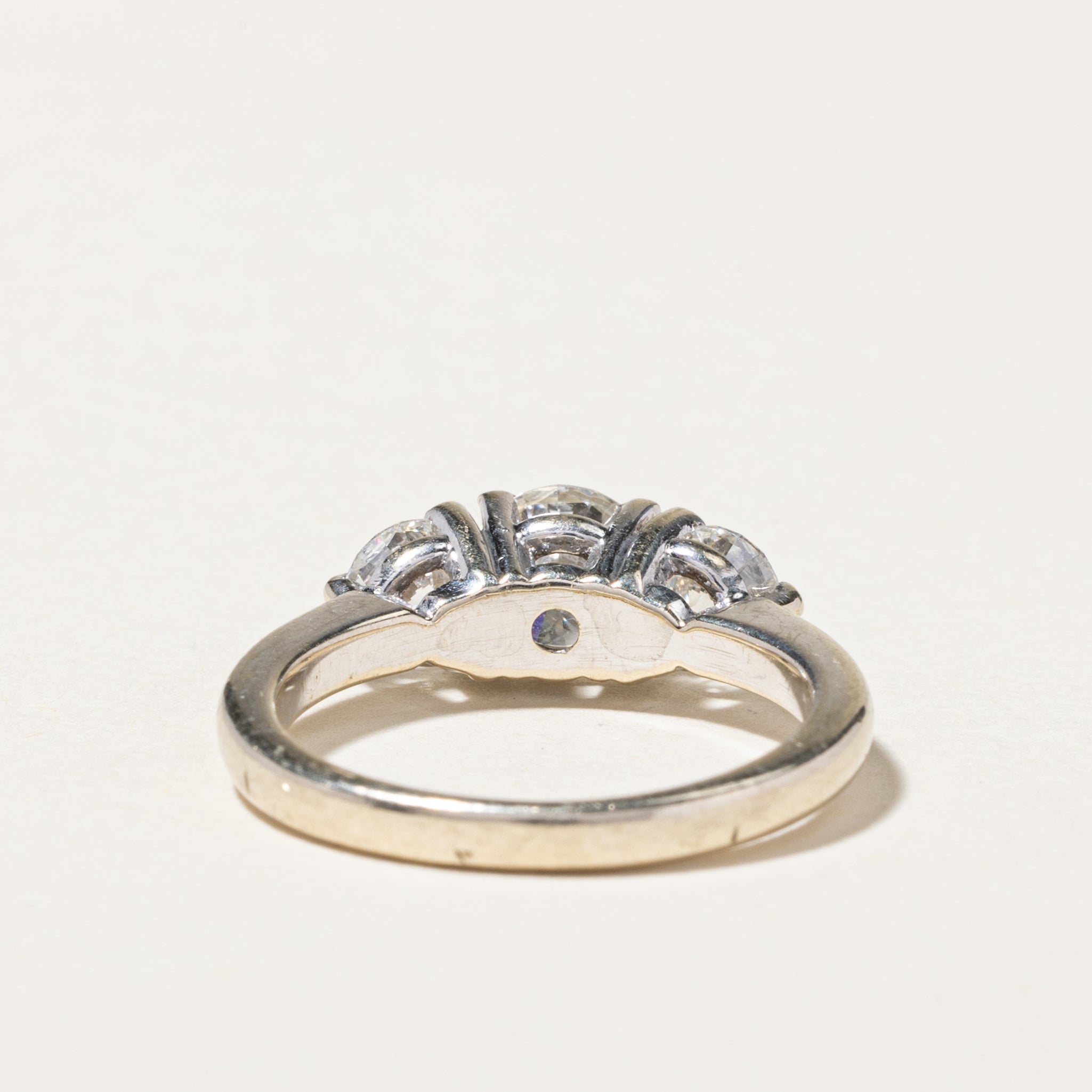 14K White Gold Three Stone Diamond Engagement Ring | 1.50ctw | Size 5.75 | Perfect Proposal Gift for Her, Anniversary & Wedding Jewelry