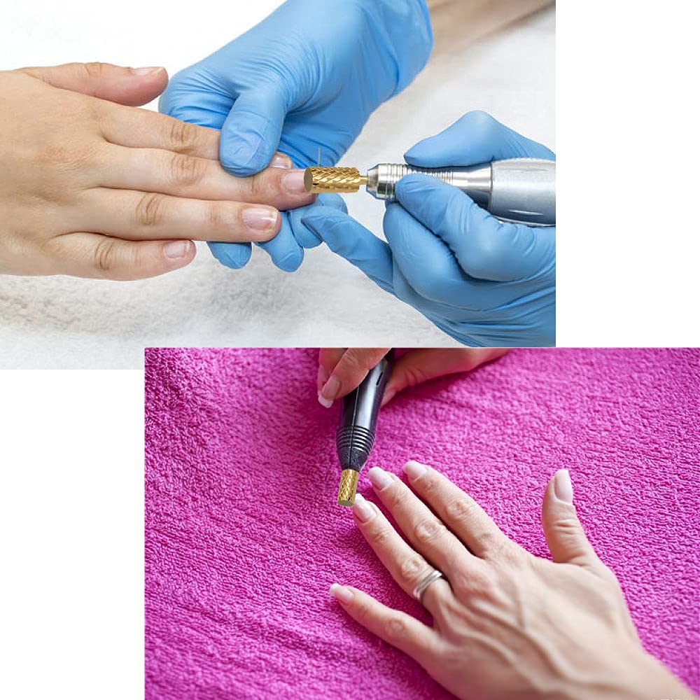 Professional Electric Nail File Kit with 2 Golden Carbide Nail Drill Bits - Perfect for Nail Art, Manicures & Pedicures at Home or Salon