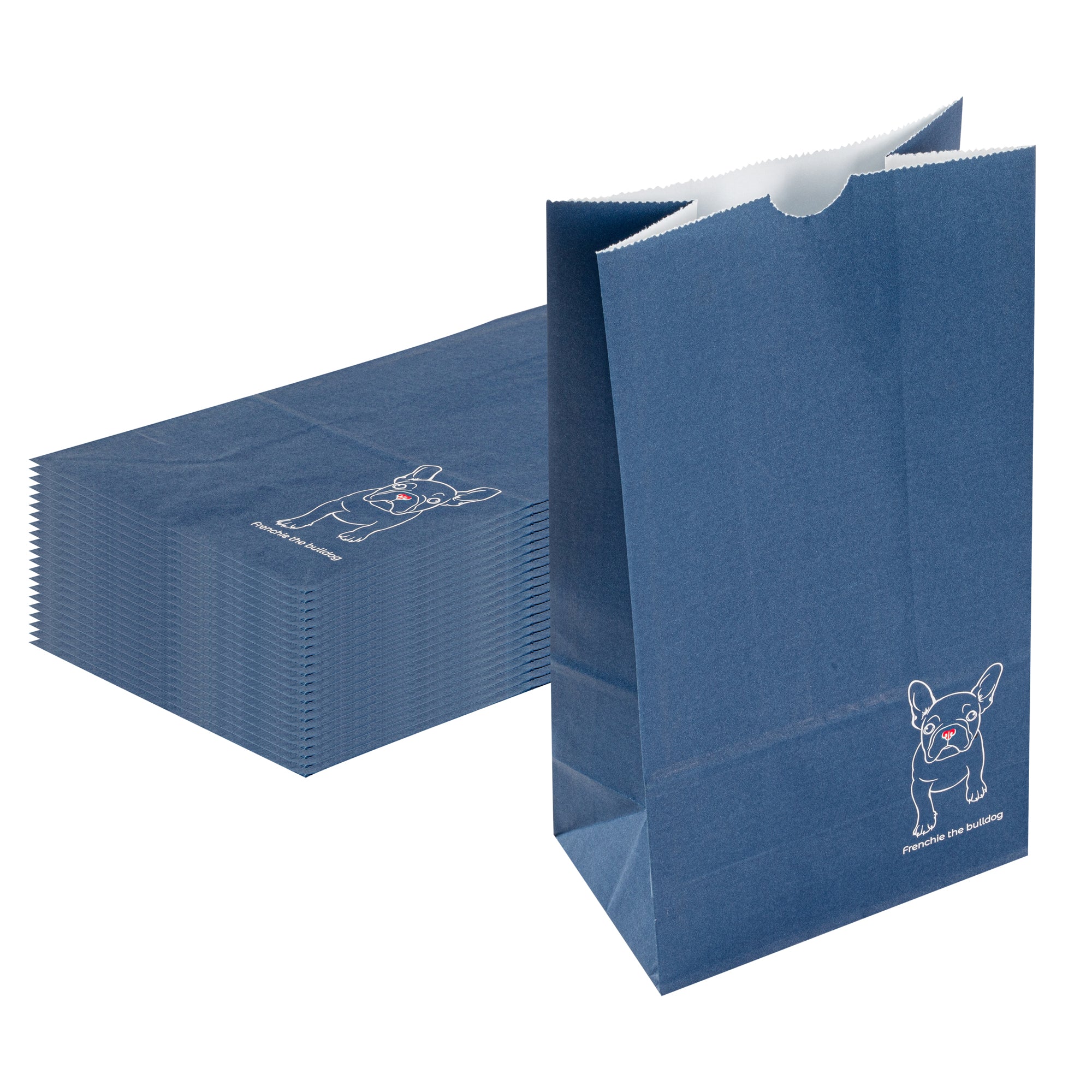 Frenchie Paper Bags 6lb - 6x3.5x10.75 Inches - Pack of 100 | Eco-Friendly Takeout Bags for Restaurants, Bakeries & Catering Events