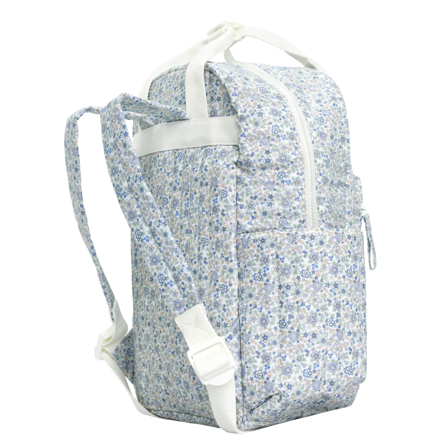 Stylish Slate Floral Coated Everyday Backpack - Durable & Water-Resistant for Work, School & Travel