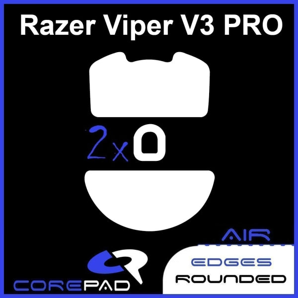Corepad Skatez AIR Mouse Feet for Razer Viper V3 Pro - Ultra Smooth Gliding Gaming Mouse Skates - Perfect for FPS, MOBA & Esports Gaming