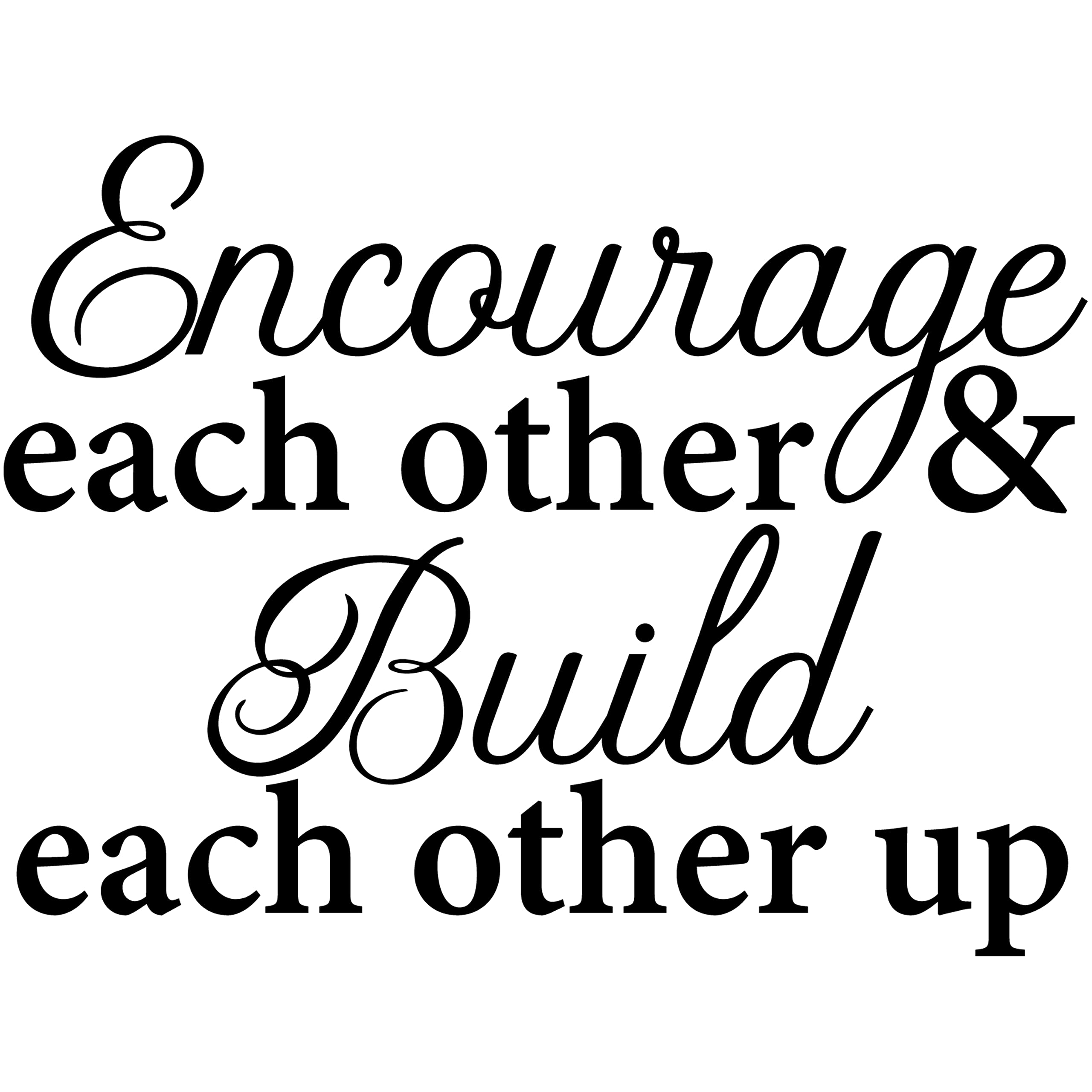 Inspirational Wall Decal Sticker - 'Encourage Each Other & Build Each Other Up' Motivational Quote Vinyl Art for Office, Classroom, Gym & Home Decor - Perfect for Uplifting Spaces