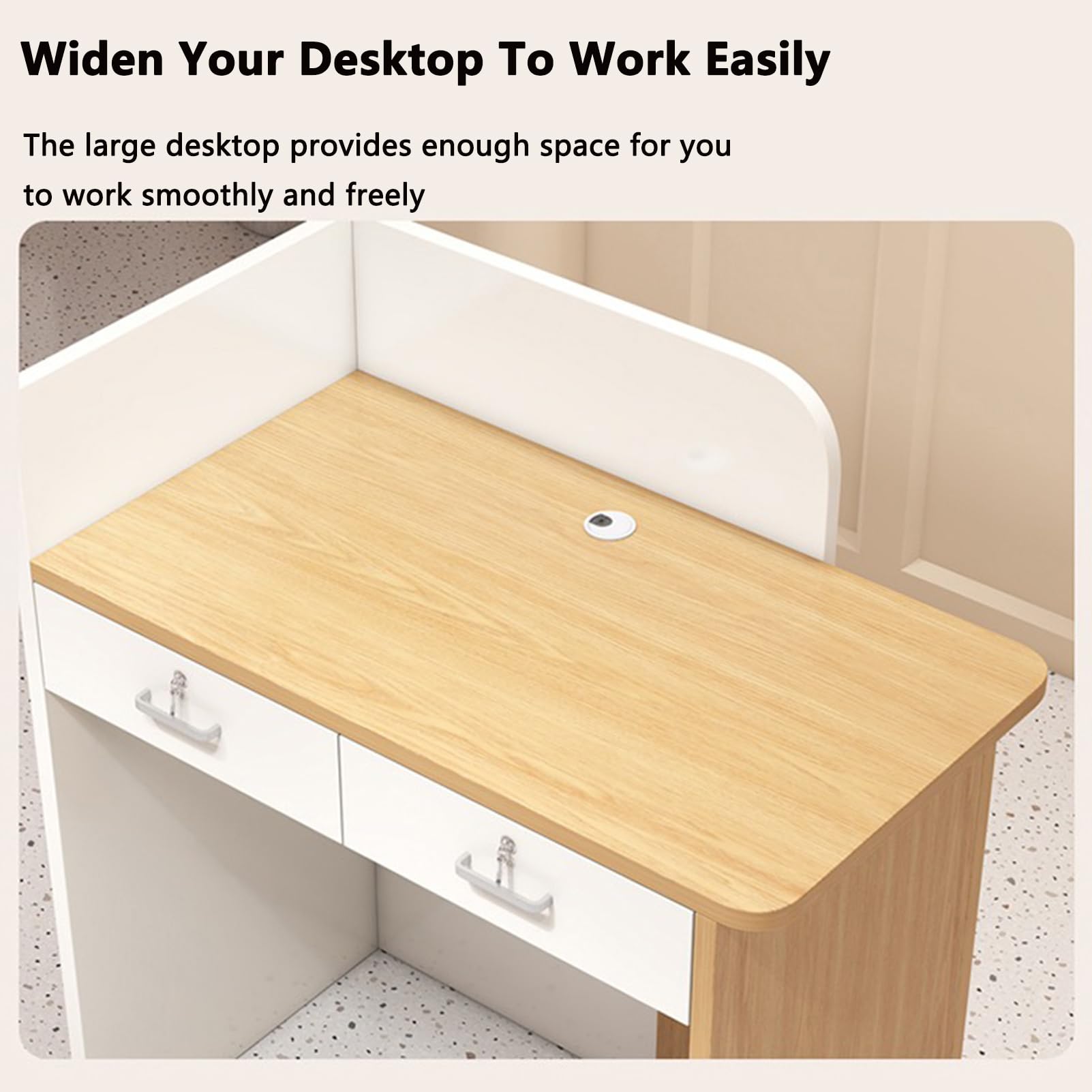 Modern Reception Desk with Lockable Drawer - 80