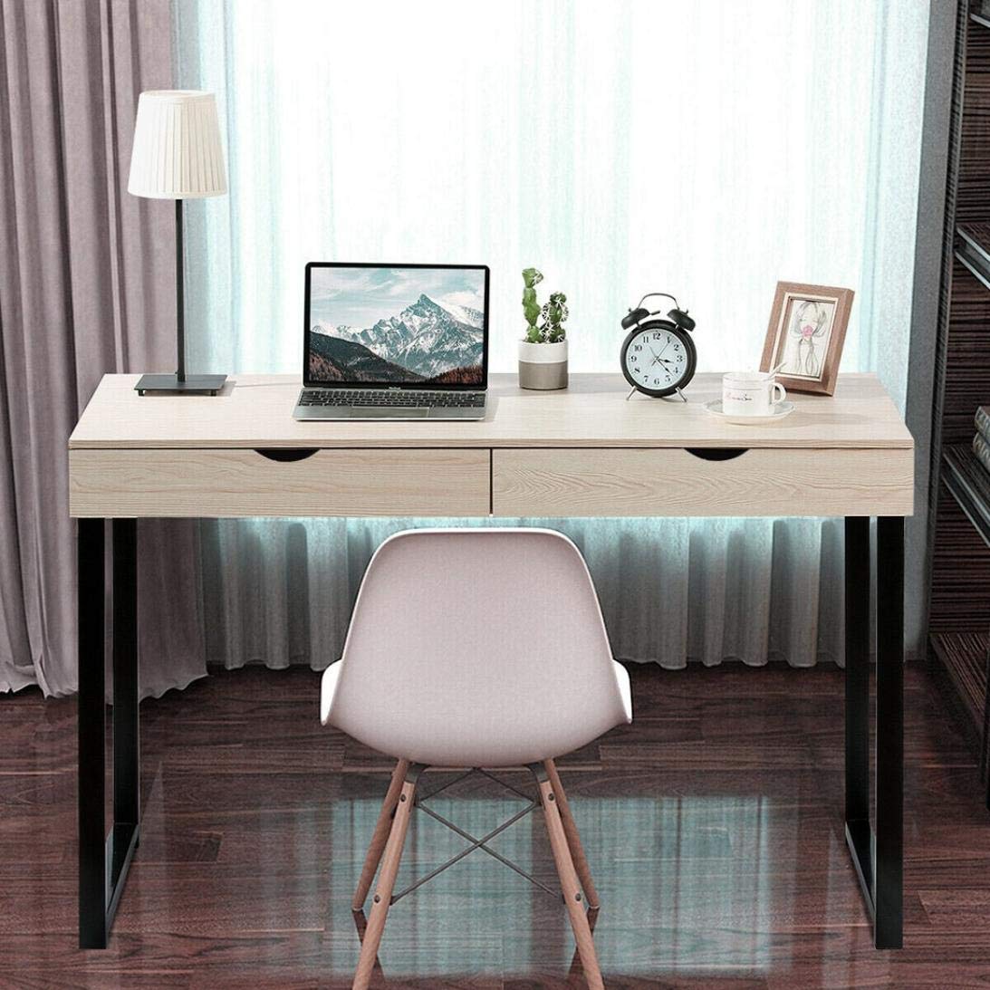 Baodanla 47 Inch Computer Desk with 2 Drawers - Home Office Desk, Study Table for Students, Writing Workstation for Small Spaces - Perfect for Kids Study Room, Dormitory & Home Office Workspace