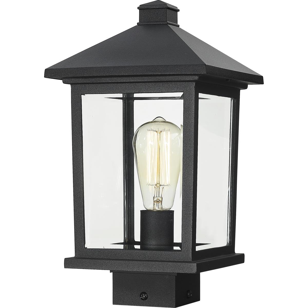 Z-Lite Black Aluminum Post Mount Light - Outdoor Wall Lighting for Garden, Patio, and Driveway