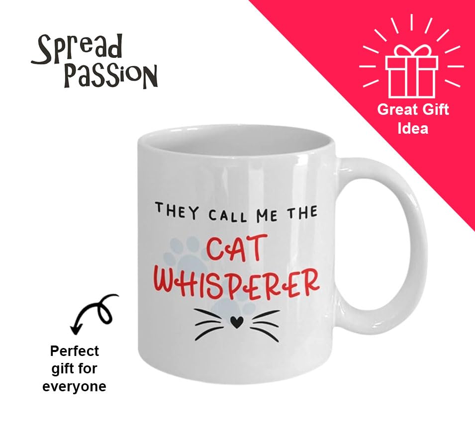 Funny Cat Whisperer Coffee Mug - Gift for Cat Lovers - Perfect for Home, Office & Coffee Breaks