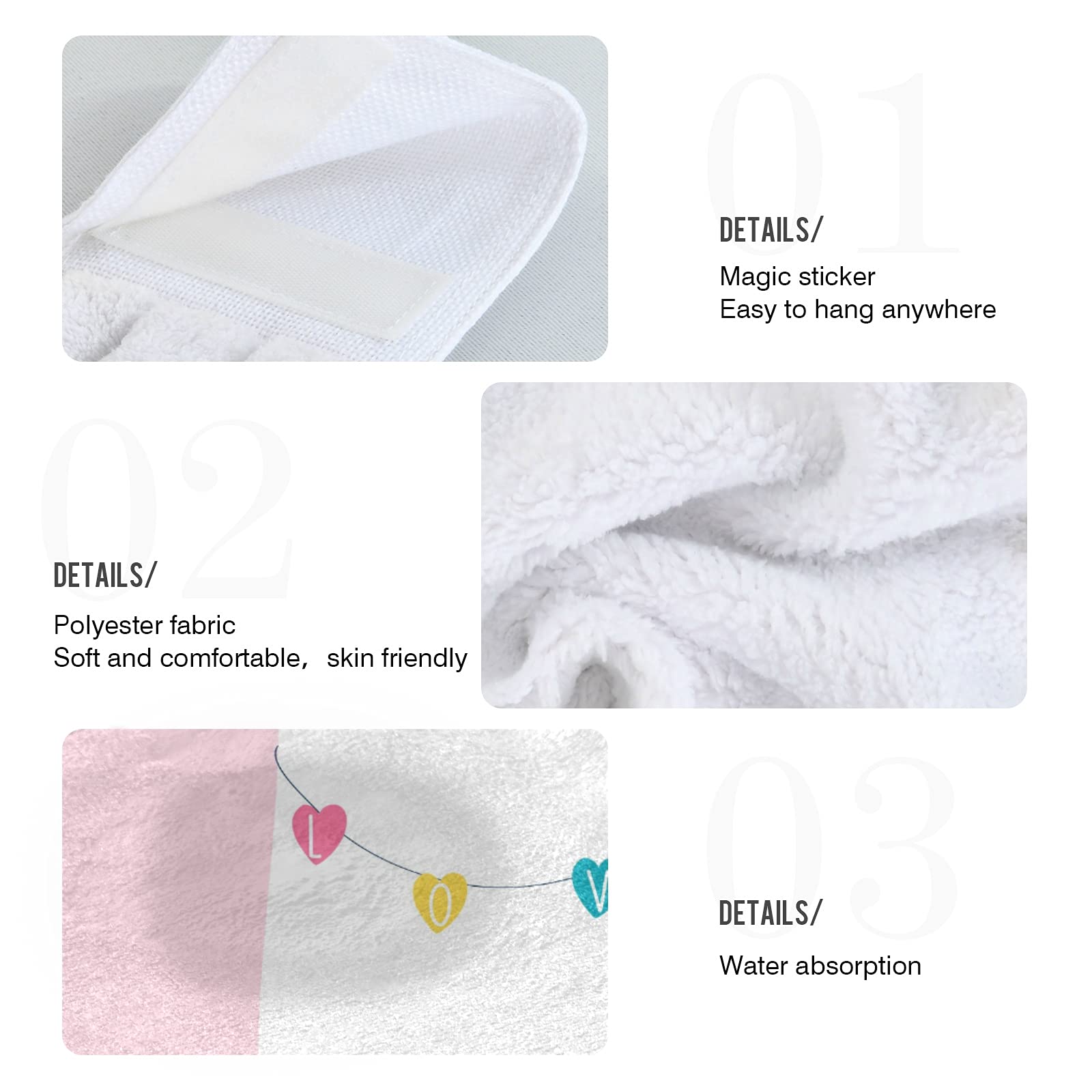 Cute White Llama Kitchen Towels - 2 Pack Hanging Dish Cloths for Home Decor & Gifts