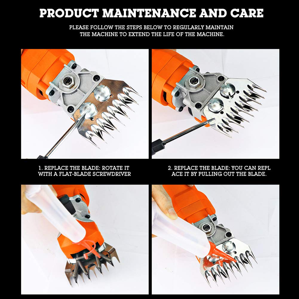 Professional Electric Sheep Shears & Goat Shears - 13 Teeth Straight Blade with Oscillating Blade for Wool Cutting, Animal Grooming & Hair Trimming - Perfect for Livestock Care, Farm Use & Pet Grooming at Home