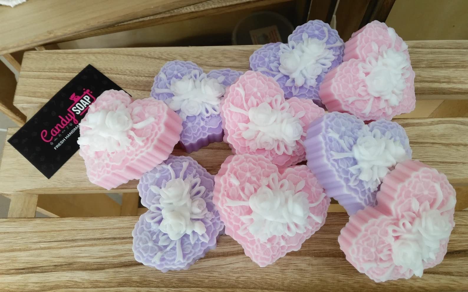 Romantic Lace Heart Shaped Soap - Perfect Valentine's Day Gift for Her, Pink Handmade Soap with Elegant Lace Design - Ideal for Anniversary, Wedding Favors, Bridal Shower, and Romantic Bath Time