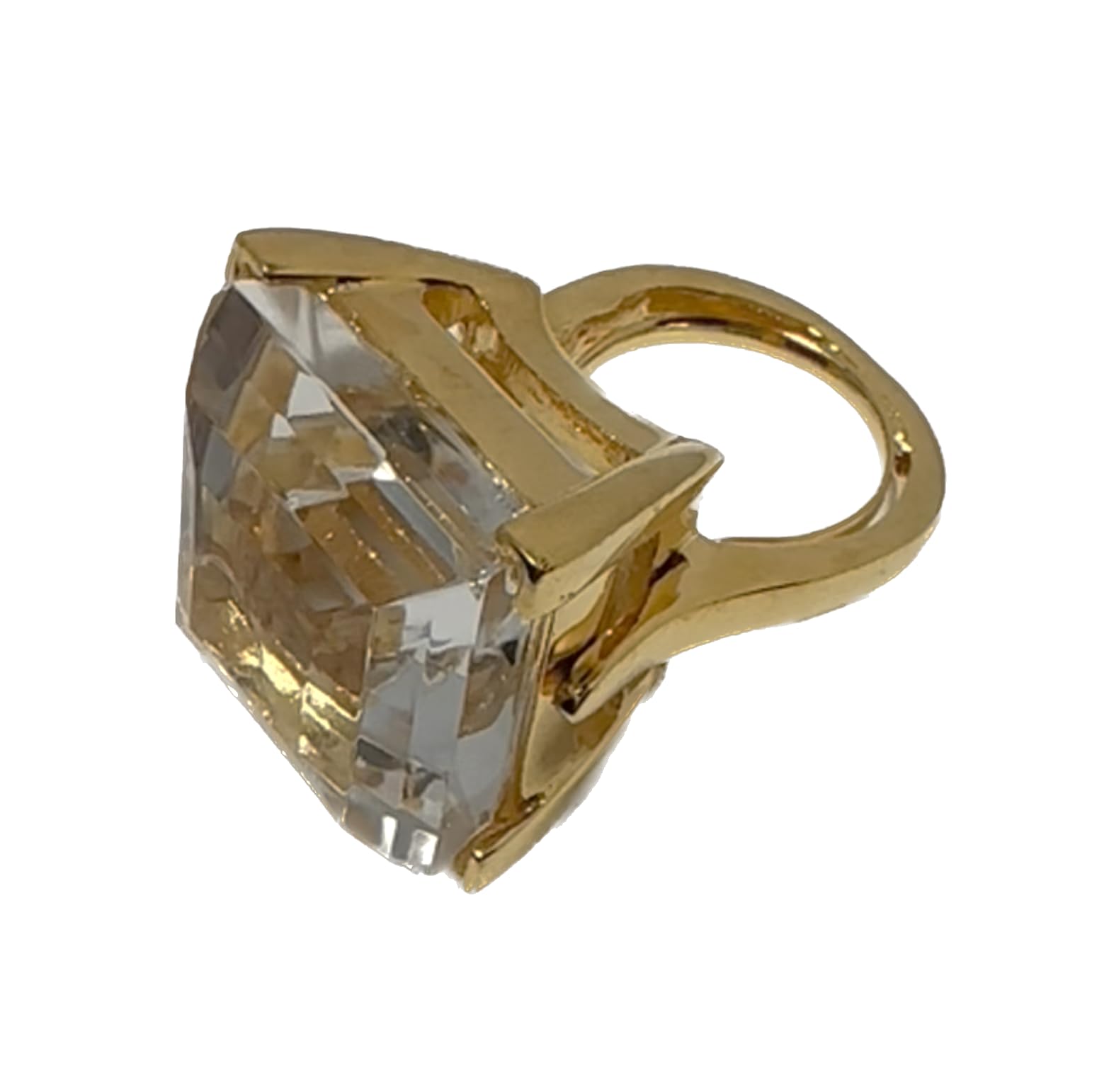 Kenneth Jay Lane 20mm Gold-Plated Ring with Colored Glass Stone - Elegant Jewelry for Women, Perfect for Parties, Weddings & Special Occasions
