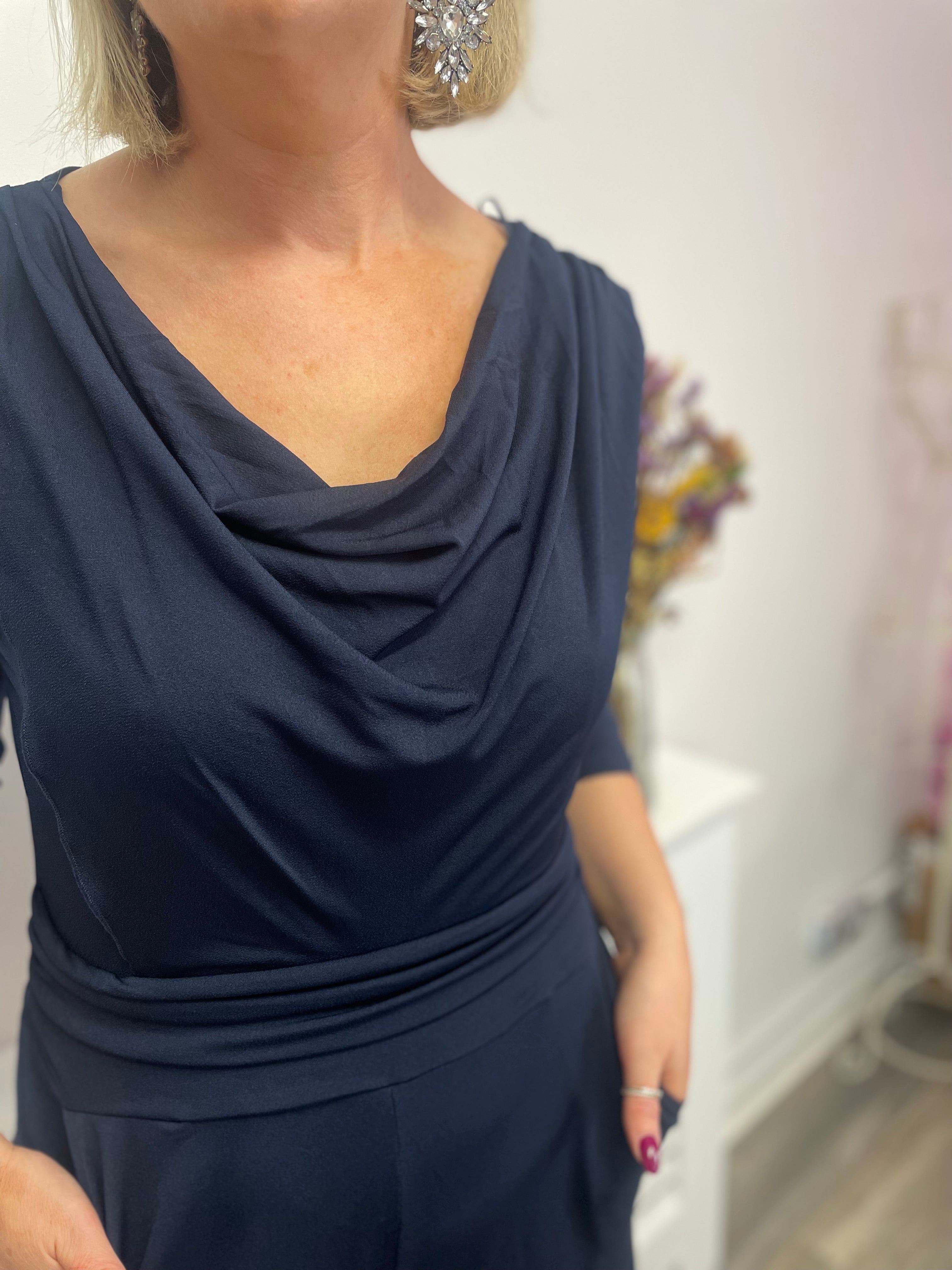 BEVERLEY Jumpsuit for Women - Navy Blue Romper with Pockets | Casual Summer Outfit for Beach, Travel & Everyday Wear