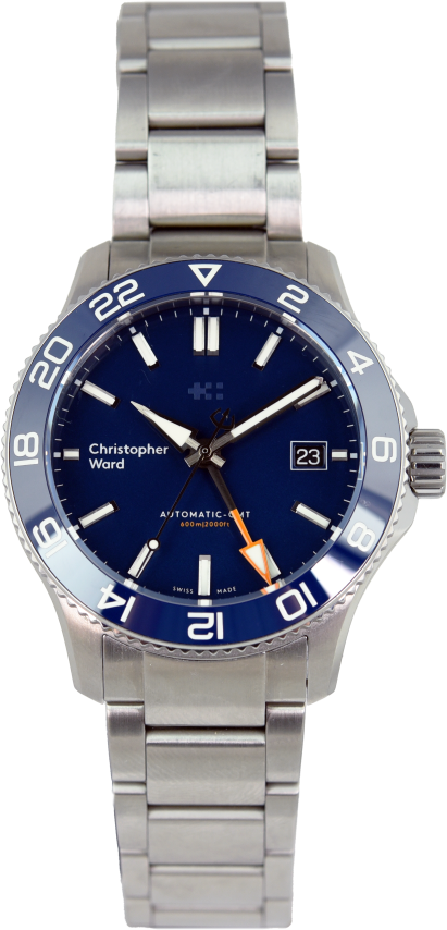 Christopher Ward C60 Trident GMT 600 Mk3 Men's Luxury Dive Watch - Pre-Owned Swiss Automatic Movement, 600m Water Resistant - Perfect for Travel, Diving & Business Professionals