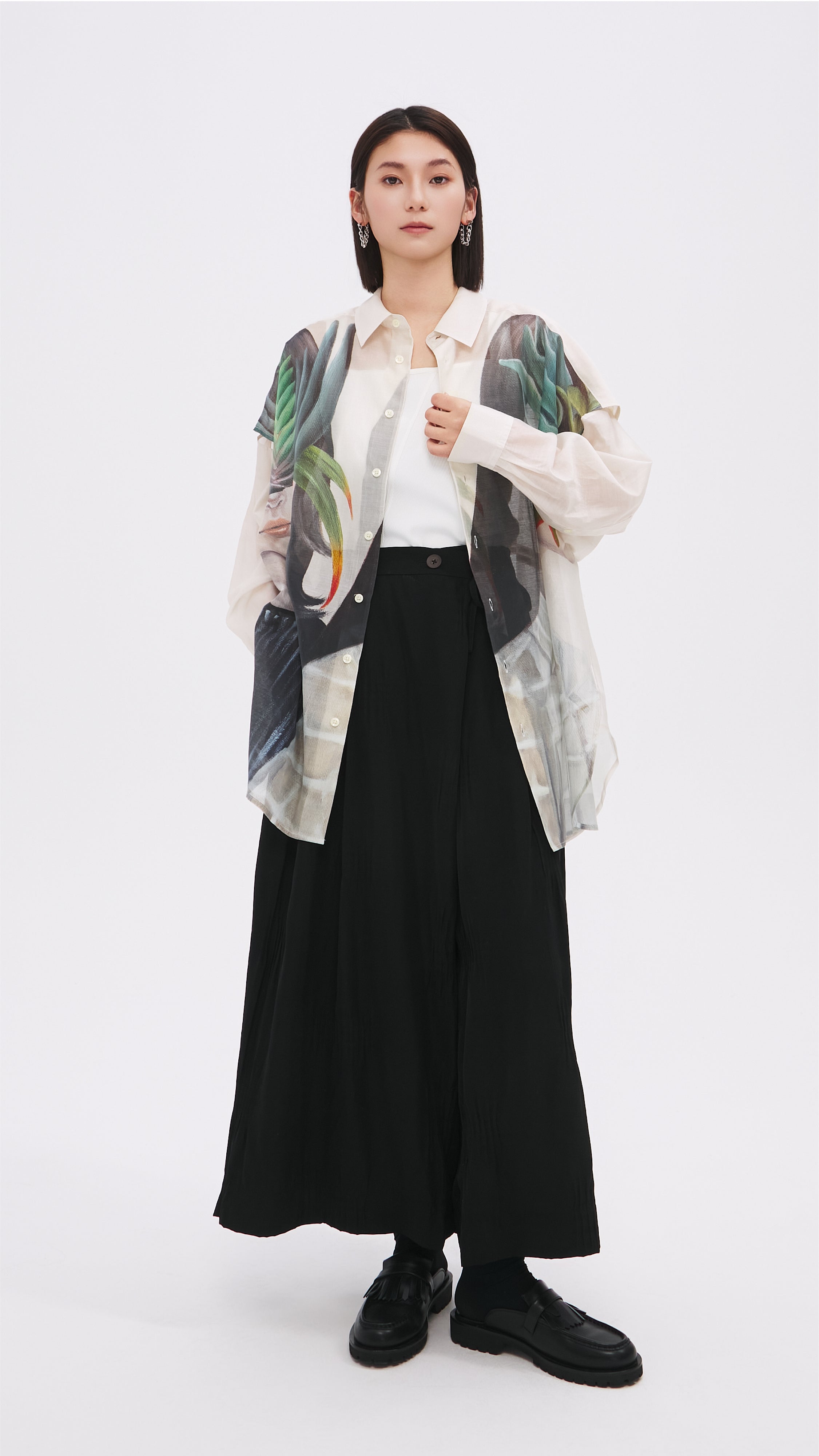 Mariko Enomoto Printed Long Sleeve Shirt for Women | Stylish Floral Blouse | Perfect for Office, Date Night & Casual Outings