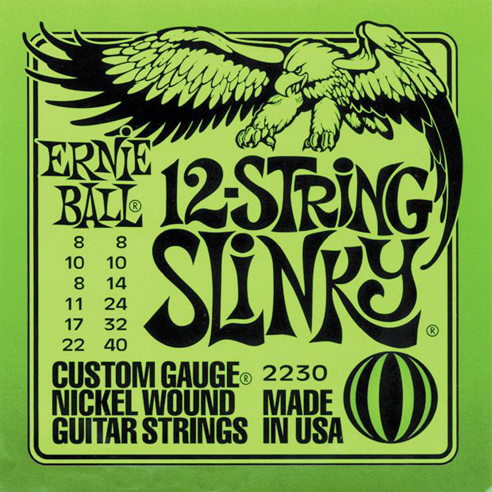 Ernie Ball 12-String Slinky Nickel Wound Electric Guitar Strings - Perfect for Rock, Blues & Studio Recording