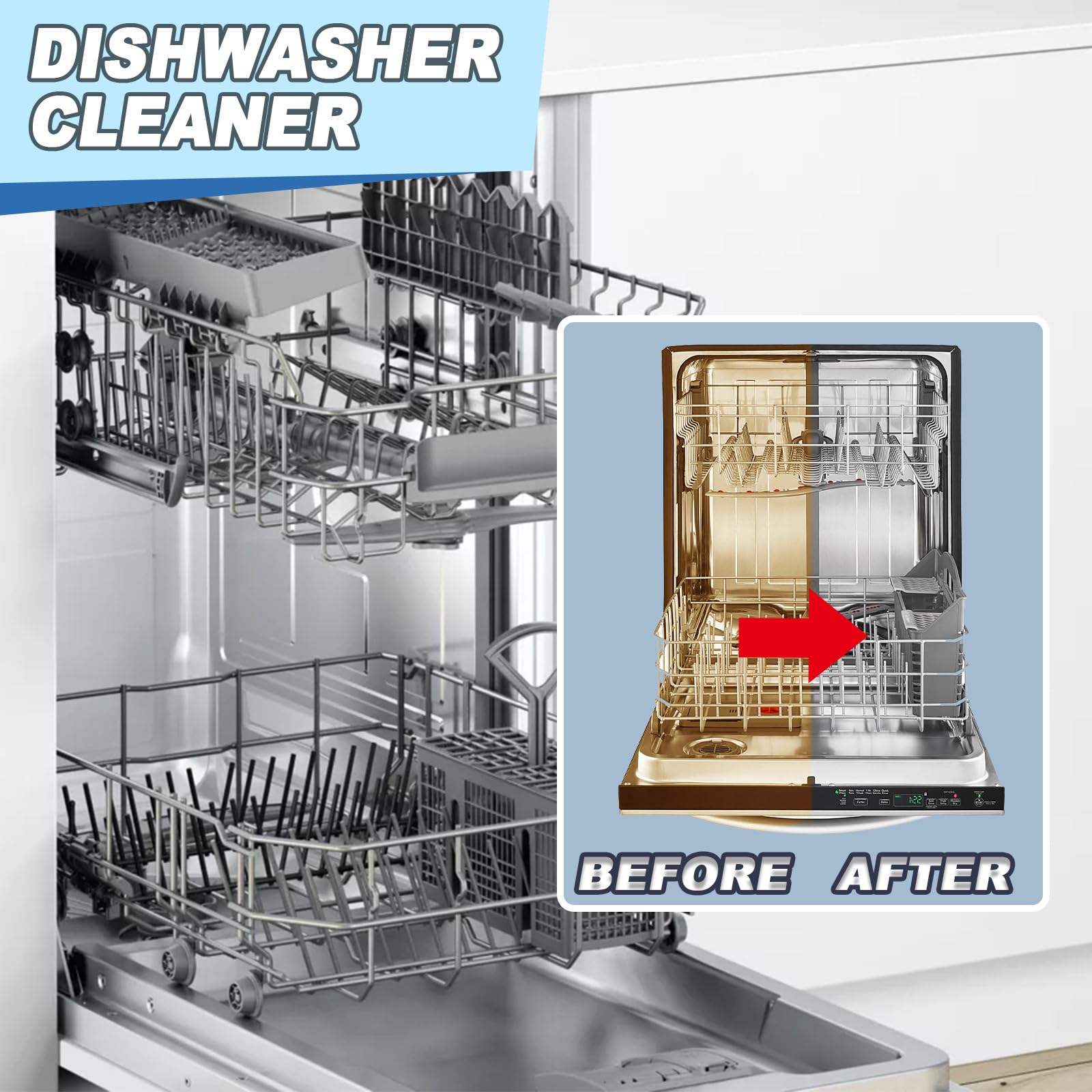 Nmbol Dishwasher Cleaning Tablets - 20 Count | Deep Stain Remover & Deodorizer | Powerful Dishwasher Detergent for Sparkling Clean Dishes | Perfect for Kitchen, Restaurant & Home Use