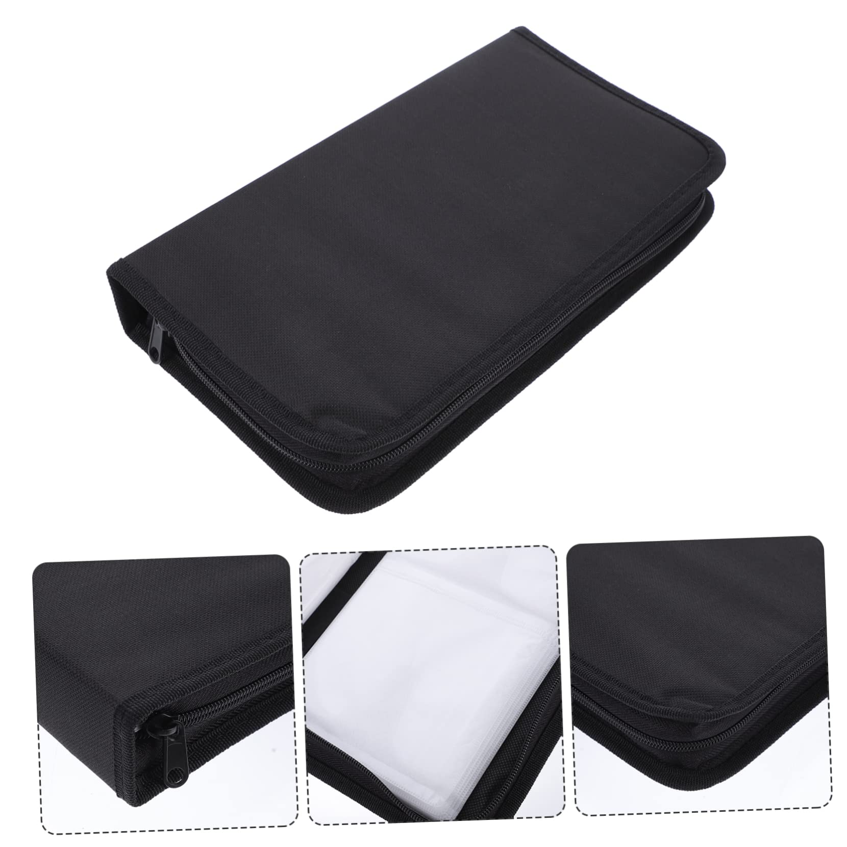 Homoyoyo Large Capacity CD Storage Bag - Car DVD Organizer with Zipper, Oxford Cloth Shell for CD/DVD/VCD Disc Protection | Perfect for Car, Home & Office Organization