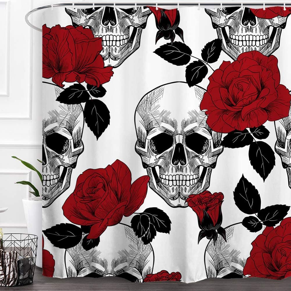 Yinrunx 72x72 Inch Halloween Horror Shower Curtain - Waterproof Fabric Bathroom Decor with Pumpkin, Witch, Castle, Moon & Ghost Designs - Perfect for Spooky Bathroom, Haunted House & Halloween Party Decorations