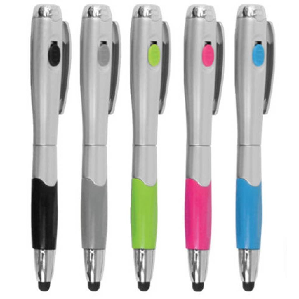 5-Pack 3-in-1 Universal Stylus Pen with LED Light - Touch Screen Stylus, Ballpoint Pen & Flashlight for iPhone, iPad, Samsung Tablets & Smartphones (Includes 5 Extra Ink Refills) - Perfect for Office, School, Drawing & Night Use