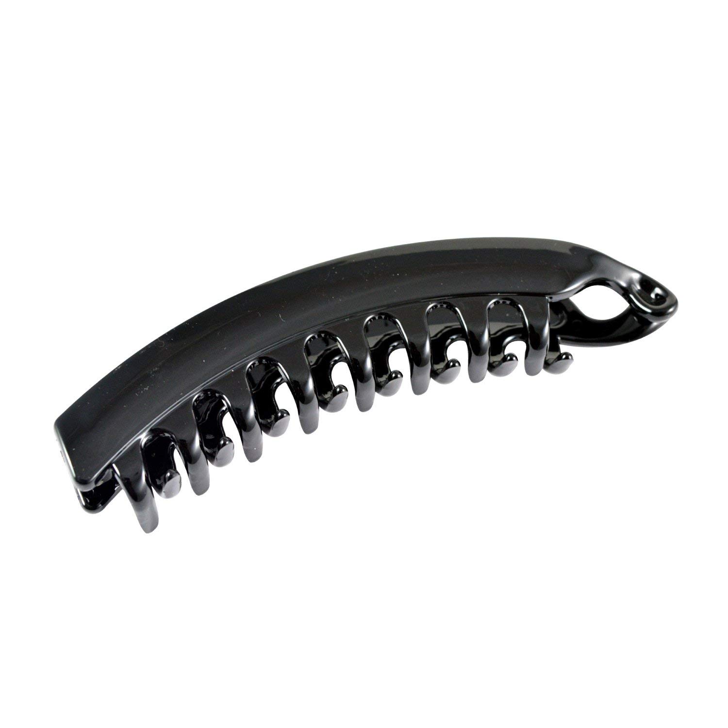 BHARATGAURAV 4-Pack Black Banana Hair Claw Clips for Women & Girls - Strong Hold Hair Clutchers for Ponytails, Buns & Updos - Perfect for School, Work & Everyday Styling
