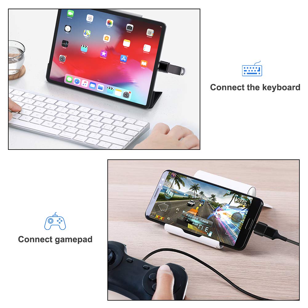 USB C to USB A Adapter 2 Pack - USB Type C to USB 3.0 OTG Adapter for MacBook Pro/Air, Galaxy S9/S8/Tab S3, Dell XPS & All USB-C Devices - Perfect for Data Transfer, Charging & Connecting Peripherals