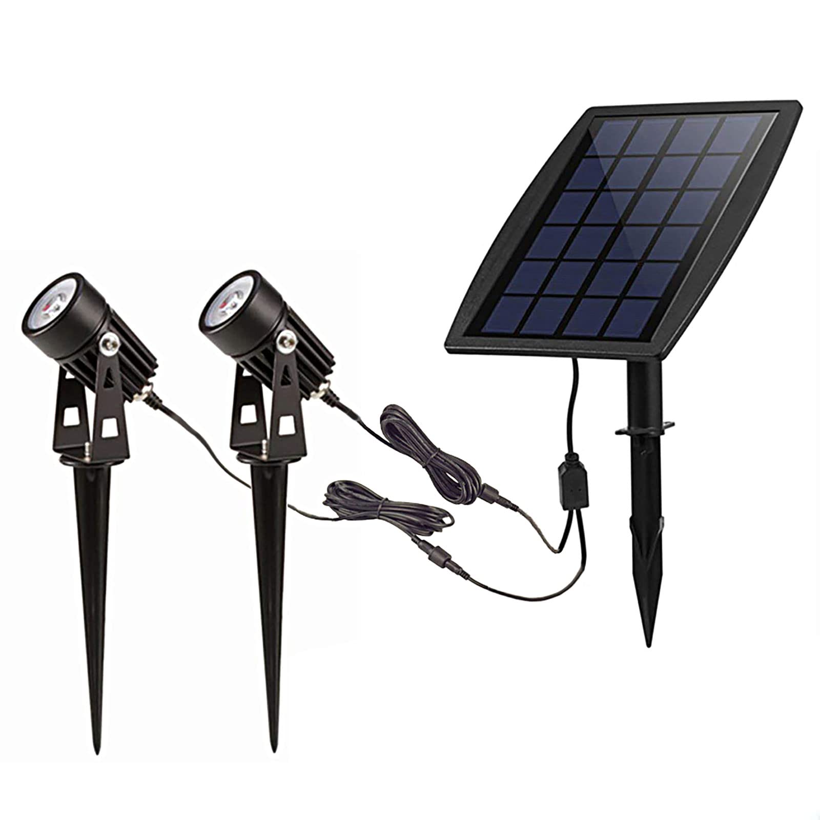 W-LITE Solar Spotlight - Waterproof Outdoor Solar Landscape Lighting, 3000K Warm White, 80-100 Lumen Per Light Fixture, Wall & Ground Lights for Trees, Flag, Yard, Pool, Lawn - Perfect for Pathway, Garden, Patio & Backyard Decor