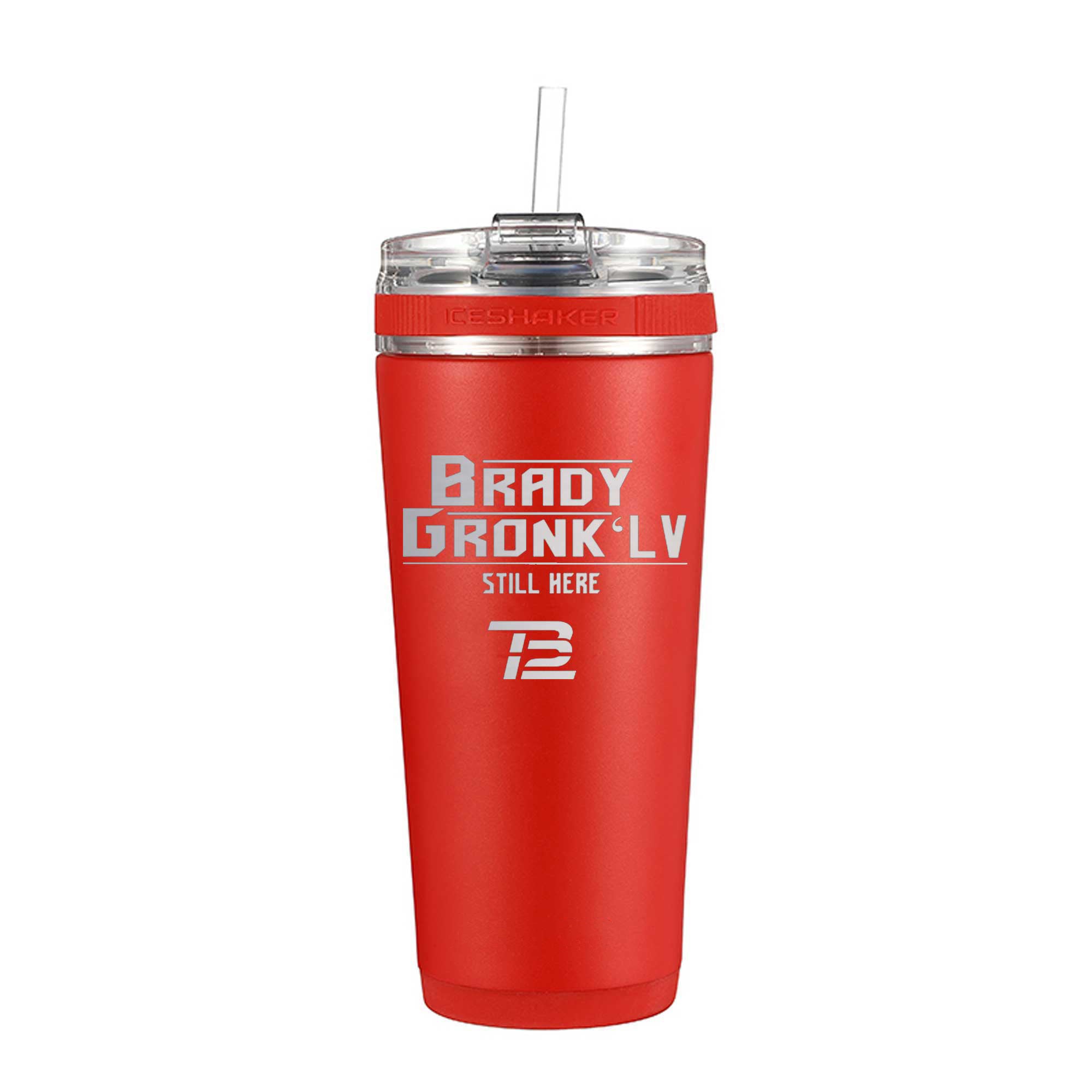 Gronk Brady 26oz Flexible Water Bottle - Durable & Leak-Proof, Perfect for Gym, Hiking & Outdoor Activities (Red)