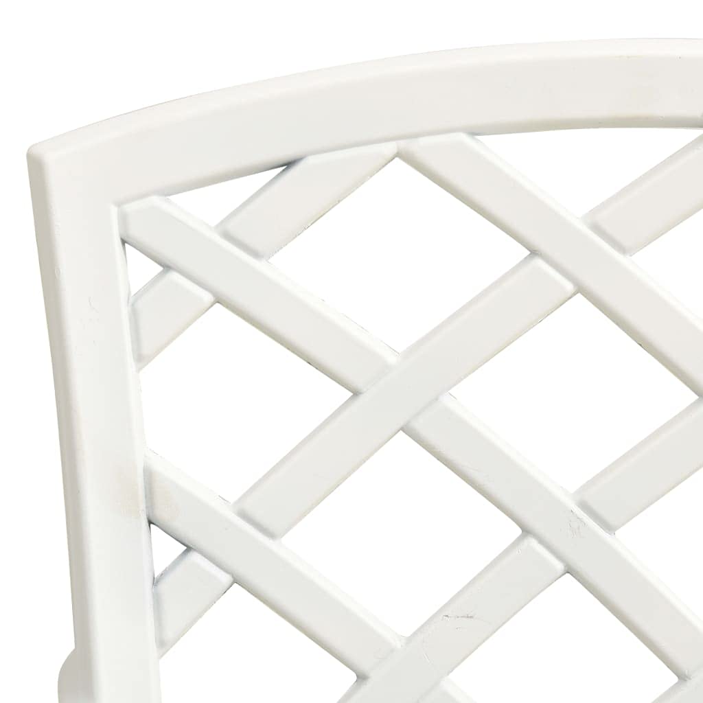 Antique Bronze 3-Piece Aluminum Bistro Set - Outdoor Patio Table & Chairs with Umbrella Hole - Durable Cast Aluminum Furniture for Yard, Balcony, Garden or Poolside Dining - Weather-Resistant White Finish