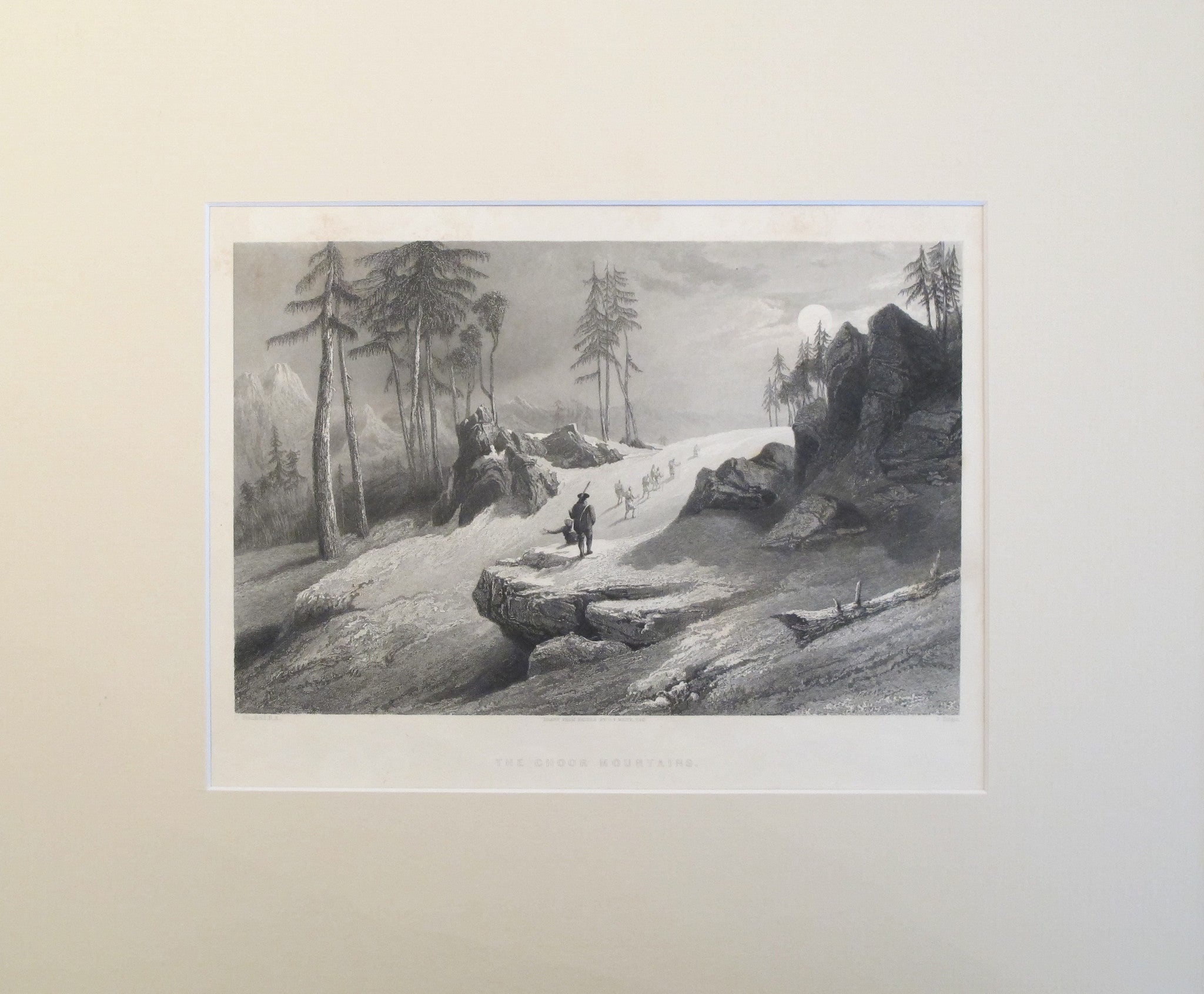 1845 Original Lithograph of The Choor Mountains by George Francis White - Antique Art Print for Home Decor & Collectors