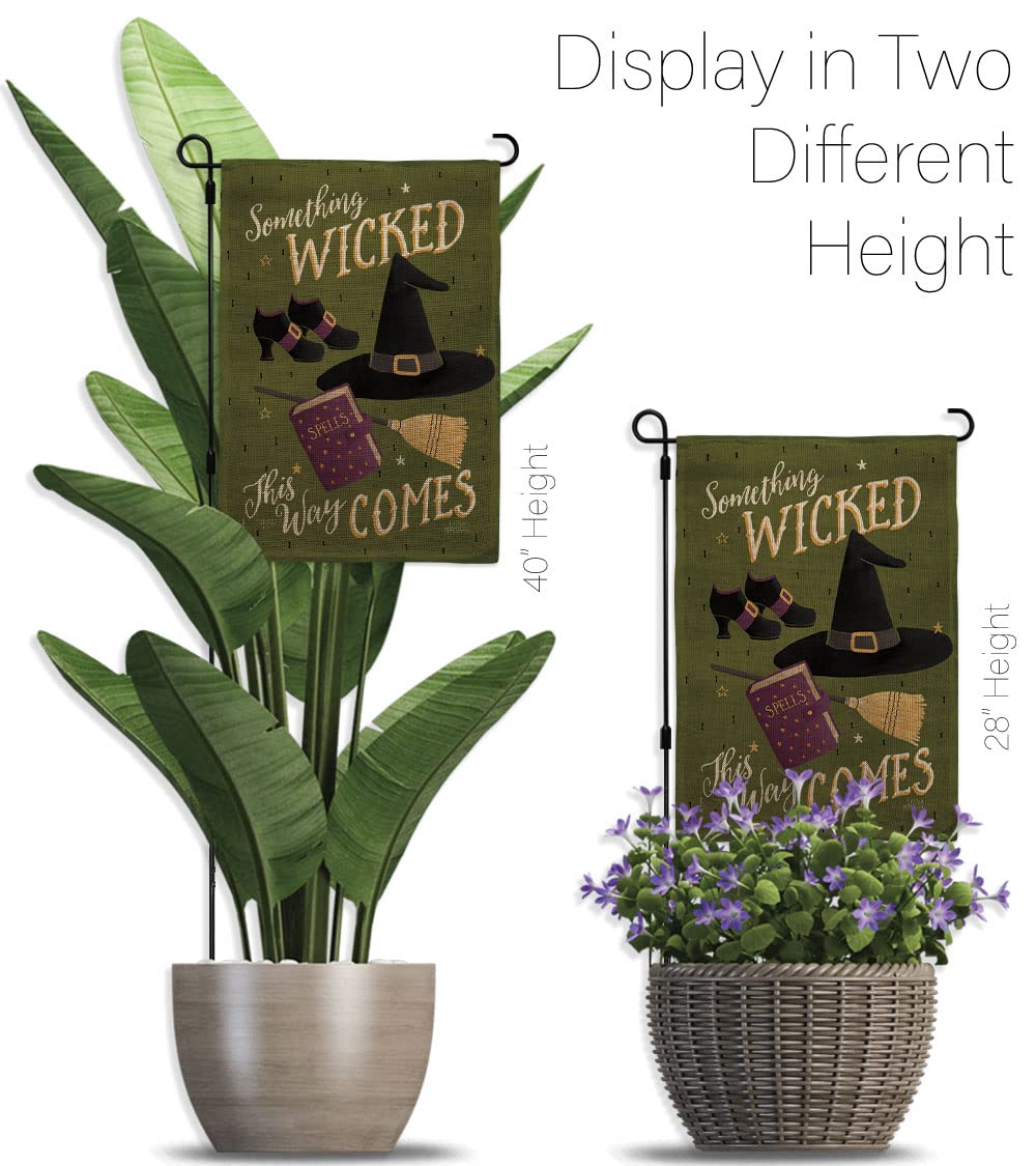 Halloween Garden Flag Set - Witch, Black Cat & Pumpkin Decor for Fall