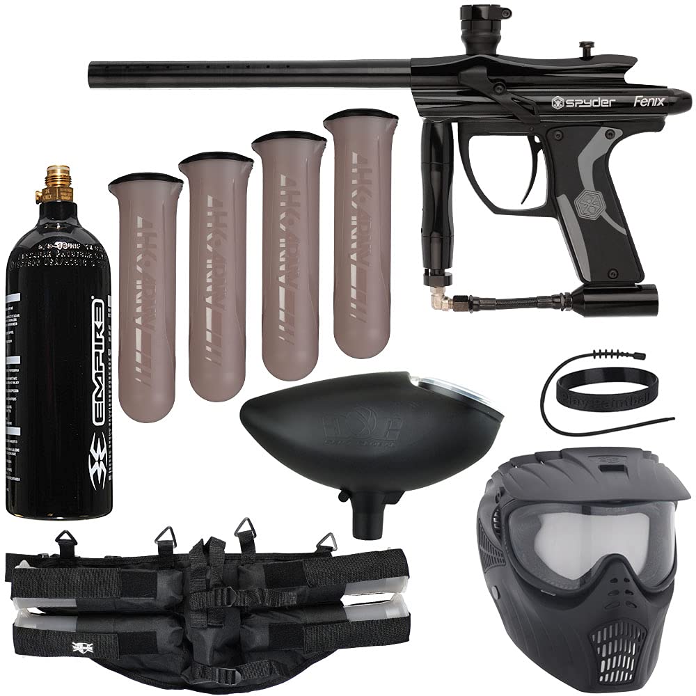 Spyder Fenix Epic Paintball Gun Kit with Mask & Hopper - Perfect for Woodsball, Speedball & Tournament Play | Action Village Kingman Package
