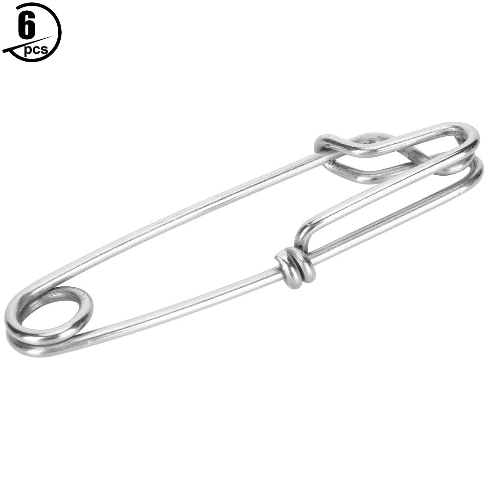 6 Pack Stainless Steel Tuna Clips - Easy On/Off for Fishing & Boating