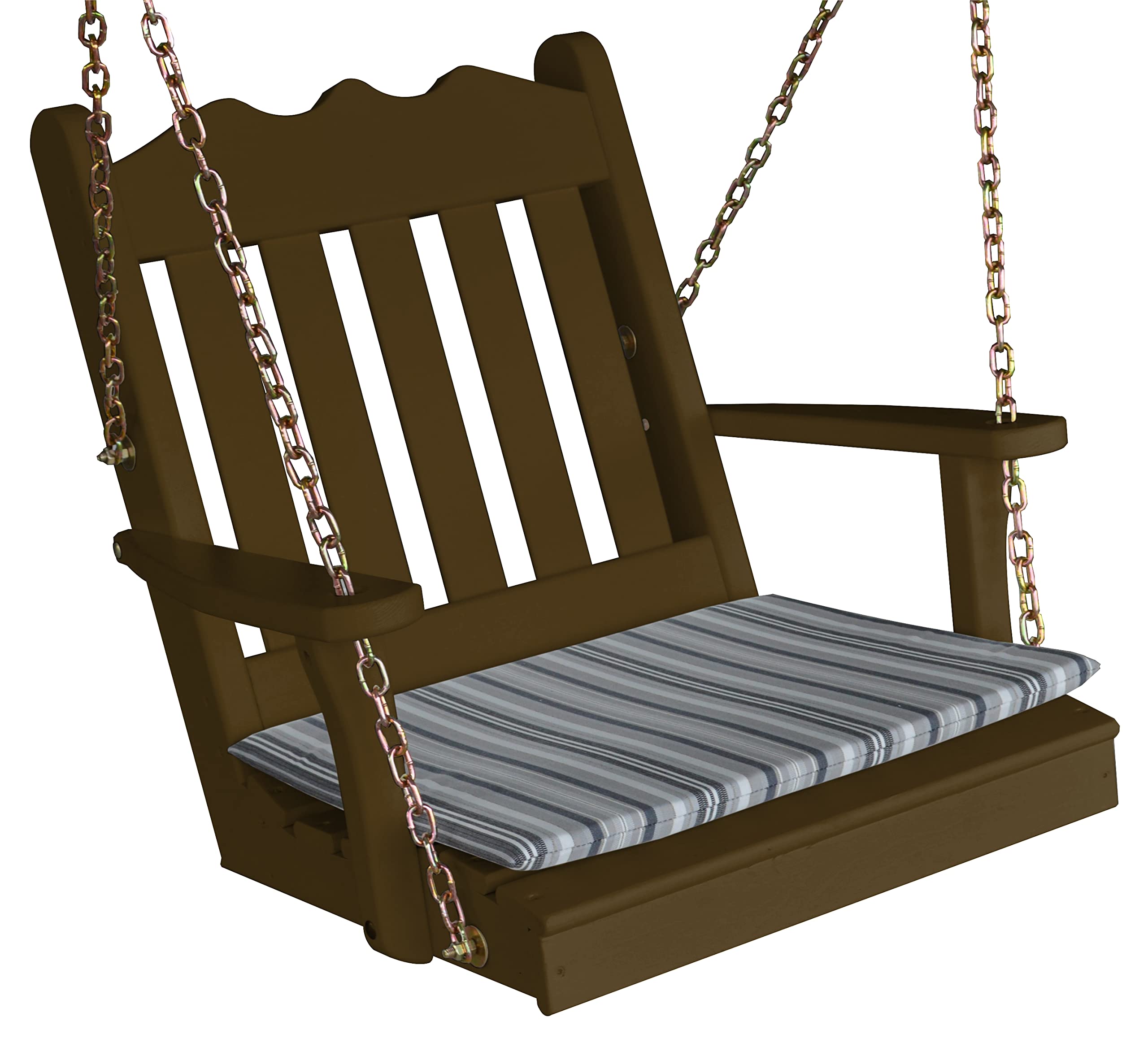 Royal English Style Pine Wood 2-Foot Porch Swing Chair - Perfect for Outdoor Patio, Garden, and Backyard Relaxation - Furniture Barn USA