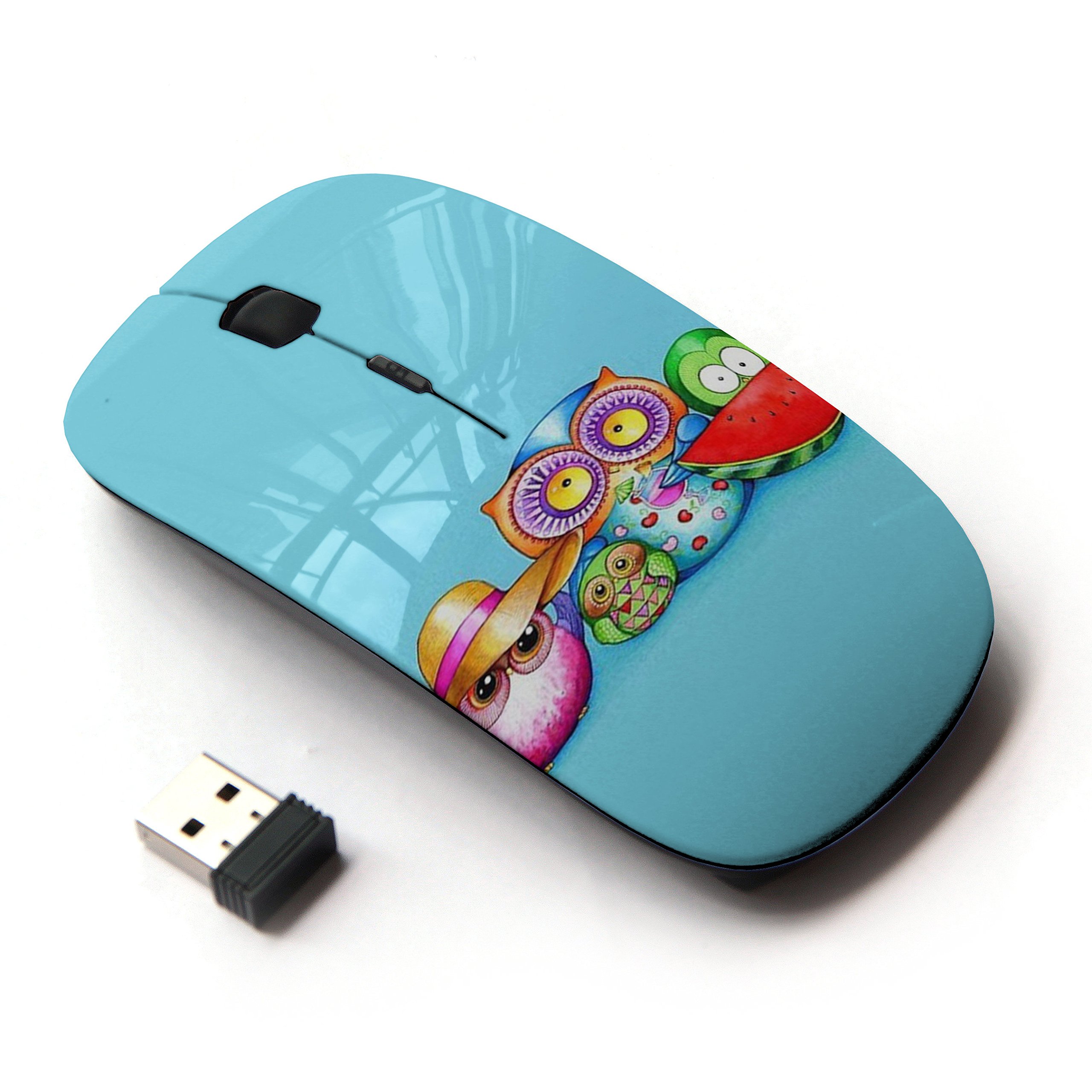 2.4G Wireless Mouse with Cute Colorful Owl Design - Ergonomic Optical USB Mouse for Laptop, PC, Mac - Perfect for Office, Home, and Gaming Use