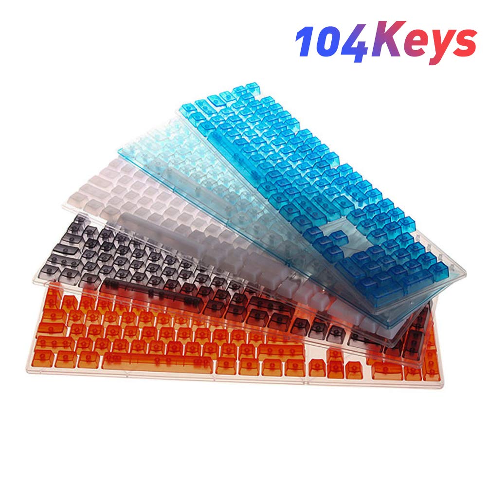 Clear Mechanical Keyboard Keycaps - 104Pcs Universal Replacement Set for Gaming & Typing | Durable ABS Keycaps for Mechanical Keyboards (Office, Gaming, Programming)