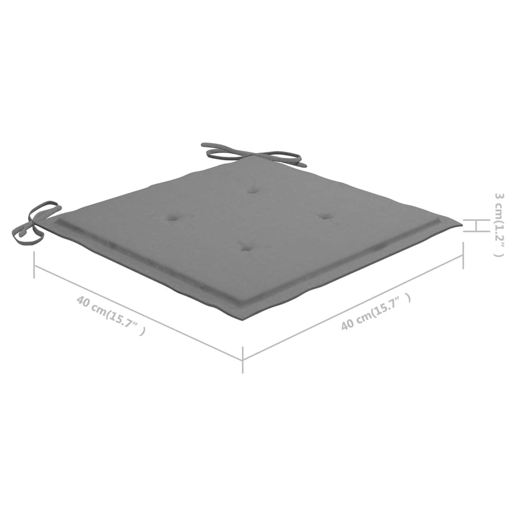 6-Piece Gray Outdoor Chair Cushions Set - 15.7