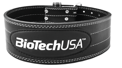 BioTechUSA Power Belt Austin 6 - Weightlifting Belt for Strength Training & Powerlifting - Adjustable Back Support for Gym & CrossFit - Medium Size Black - Perfect for Deadlifts, Squats & Heavy Lifting