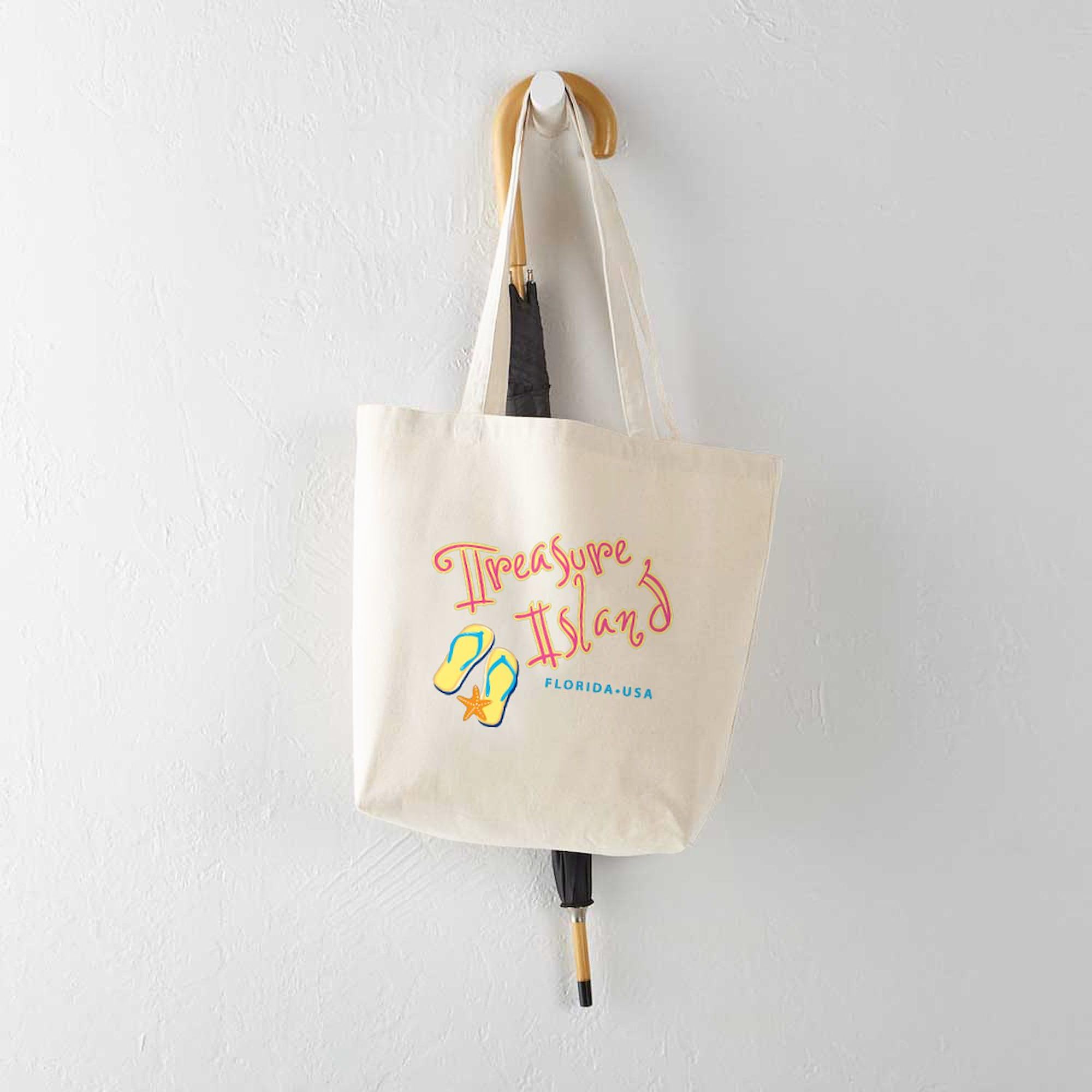 Treasure Island Tote Bag - Natural Canvas Reusable Shopping Bag for Groceries, Beach & Daily Use | Eco-Friendly Cotton Tote with Unique Design