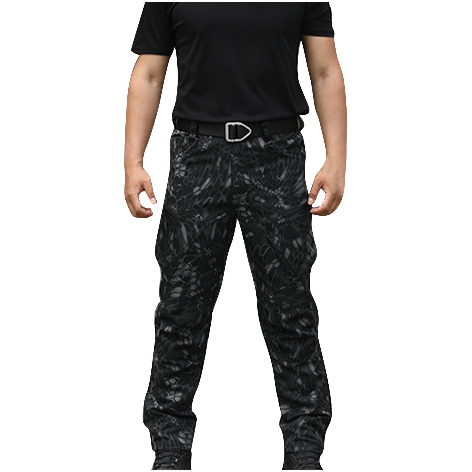 SDYCUI Men's Camo Tactical Pants - Water Resistant Ripstop Cargo Pants for Hiking, Work & Outdoor Activities with Multiple Pockets | Durable Military Style Pants for Hunting, Camping & Tactical Use